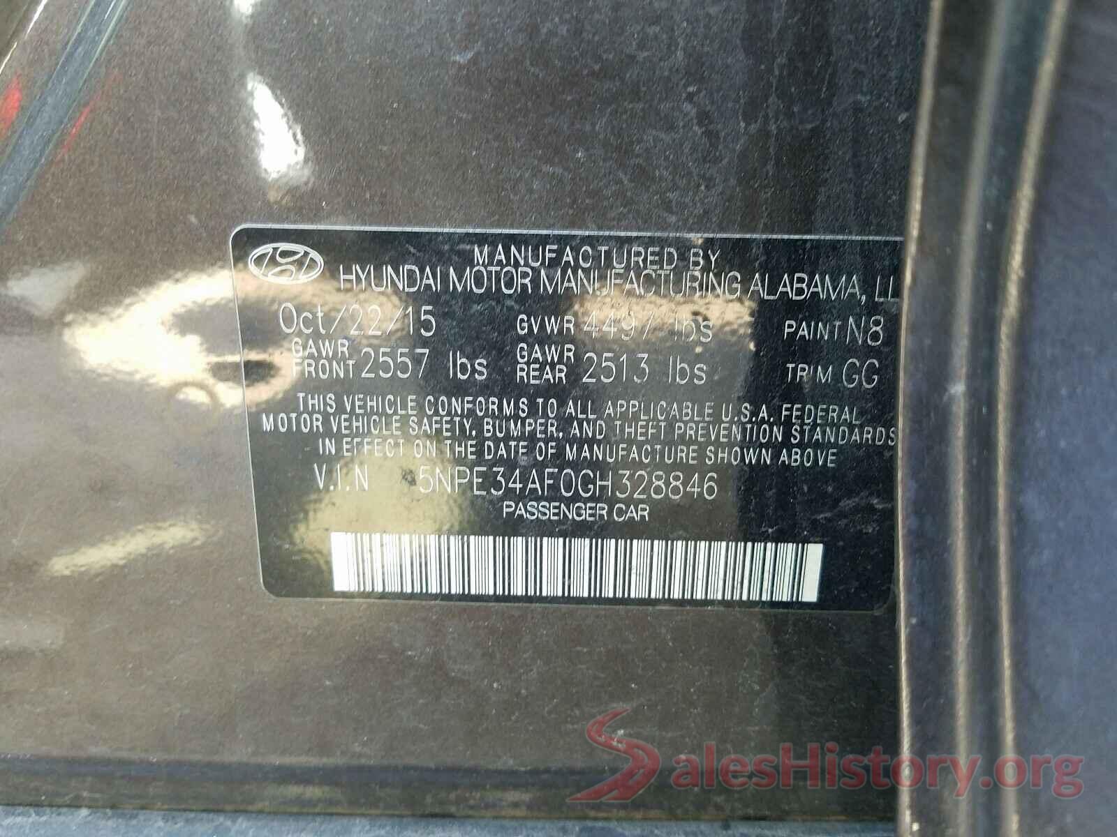 5NPE34AF0GH328846 2016 HYUNDAI SONATA