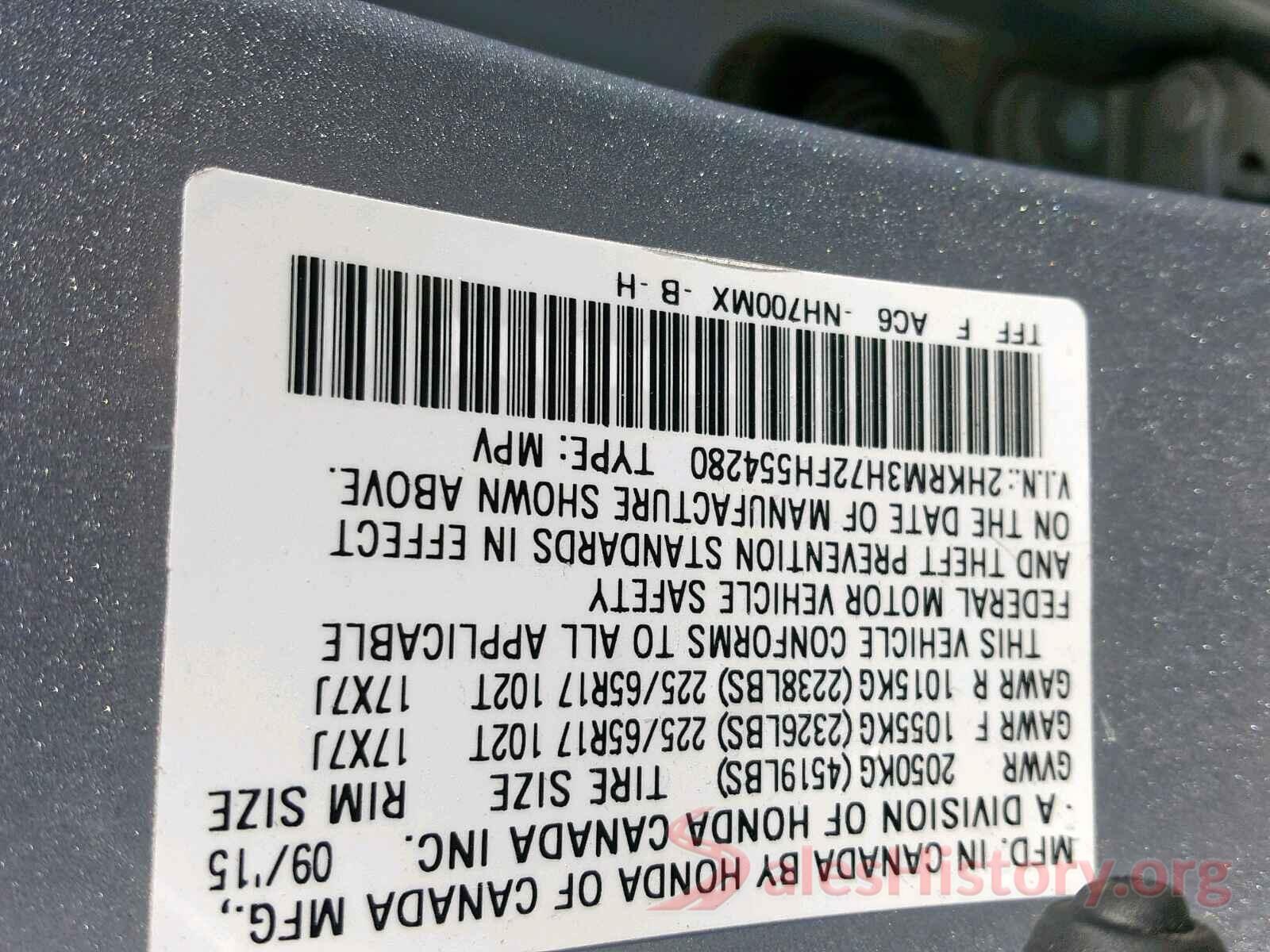 2HKRM3H72FH554280 2015 HONDA CR-V EXL