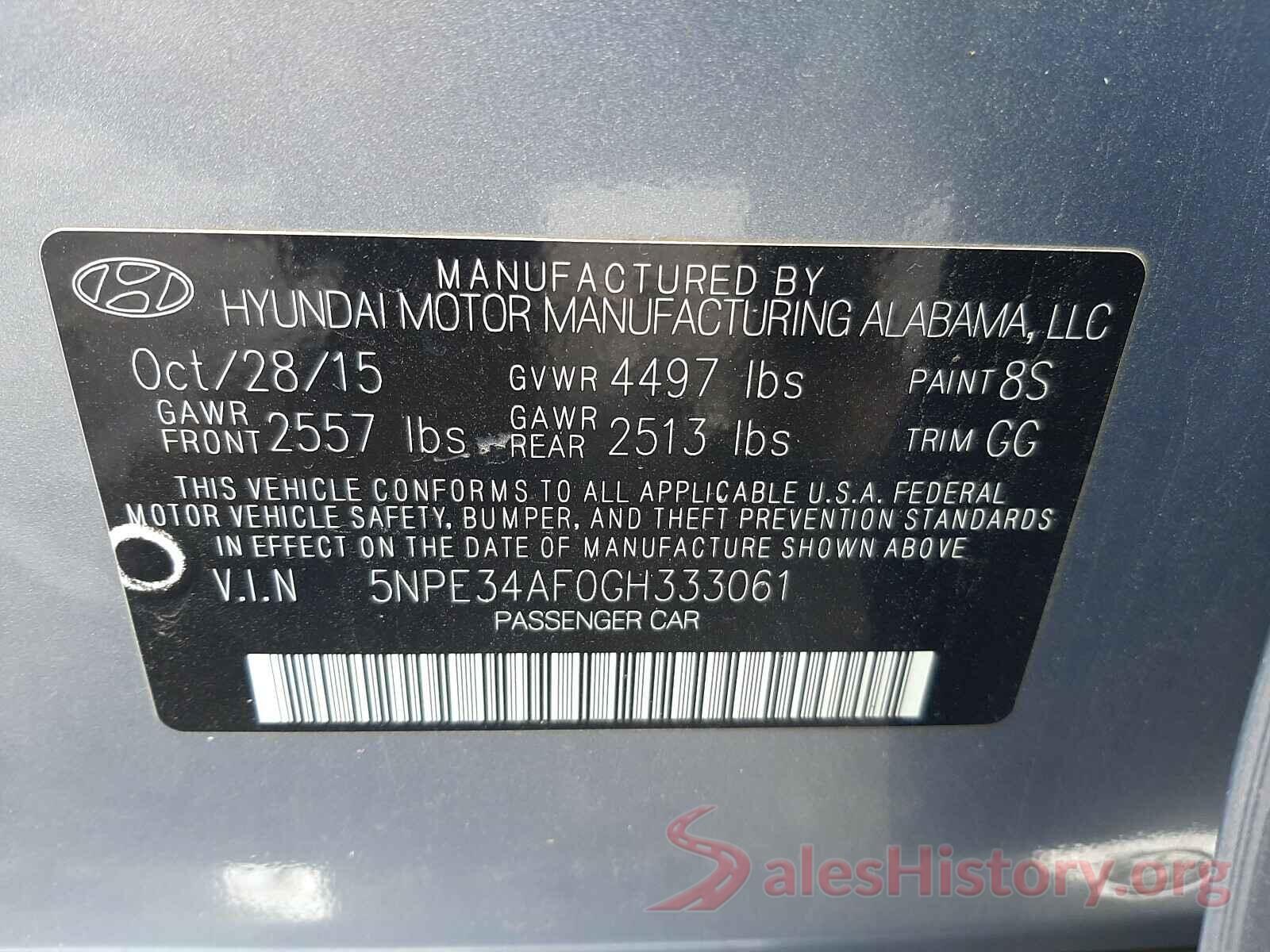 5NPE34AF0GH333061 2016 HYUNDAI SONATA