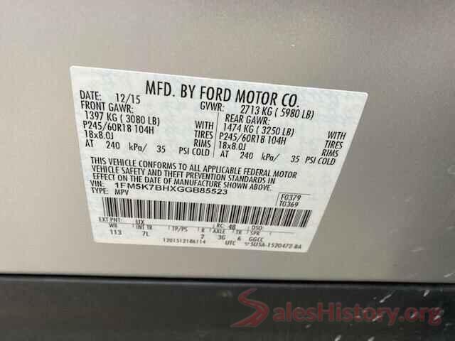 1FM5K7BHXGGB85523 2016 FORD EXPLORER