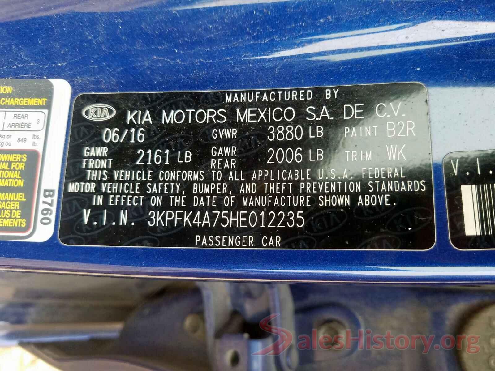 3KPFK4A75HE012235 2017 KIA FORTE