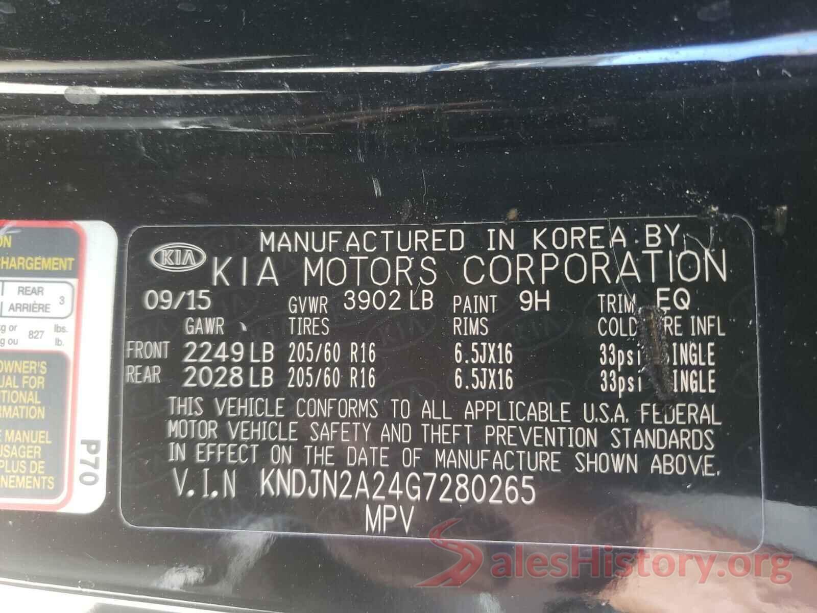 KNDJN2A24G7280265 2016 KIA SOUL