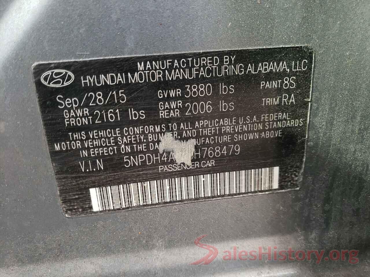 5NPDH4AE1GH768479 2016 HYUNDAI ELANTRA