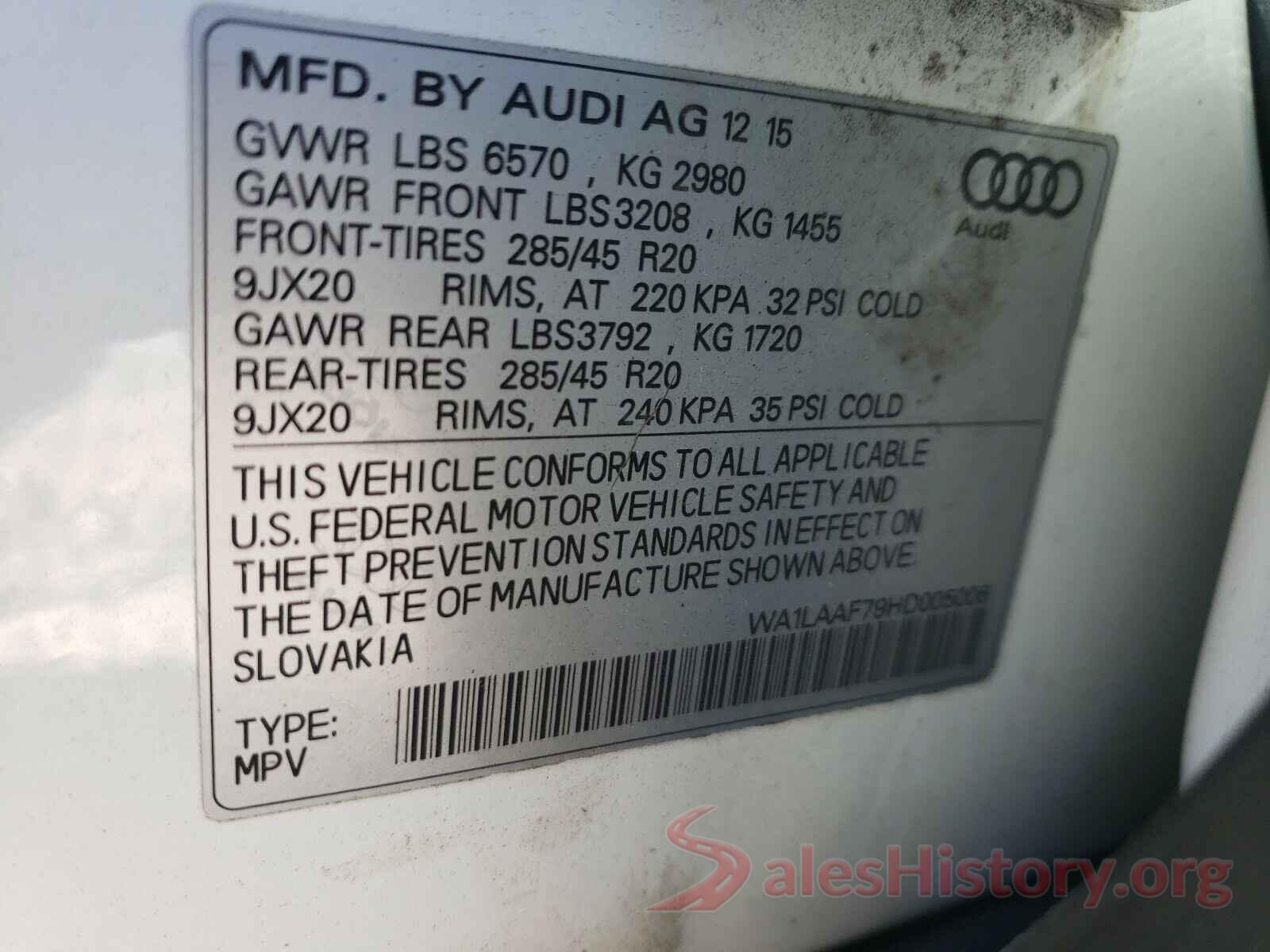 WA1LAAF79HD005006 2017 AUDI Q7