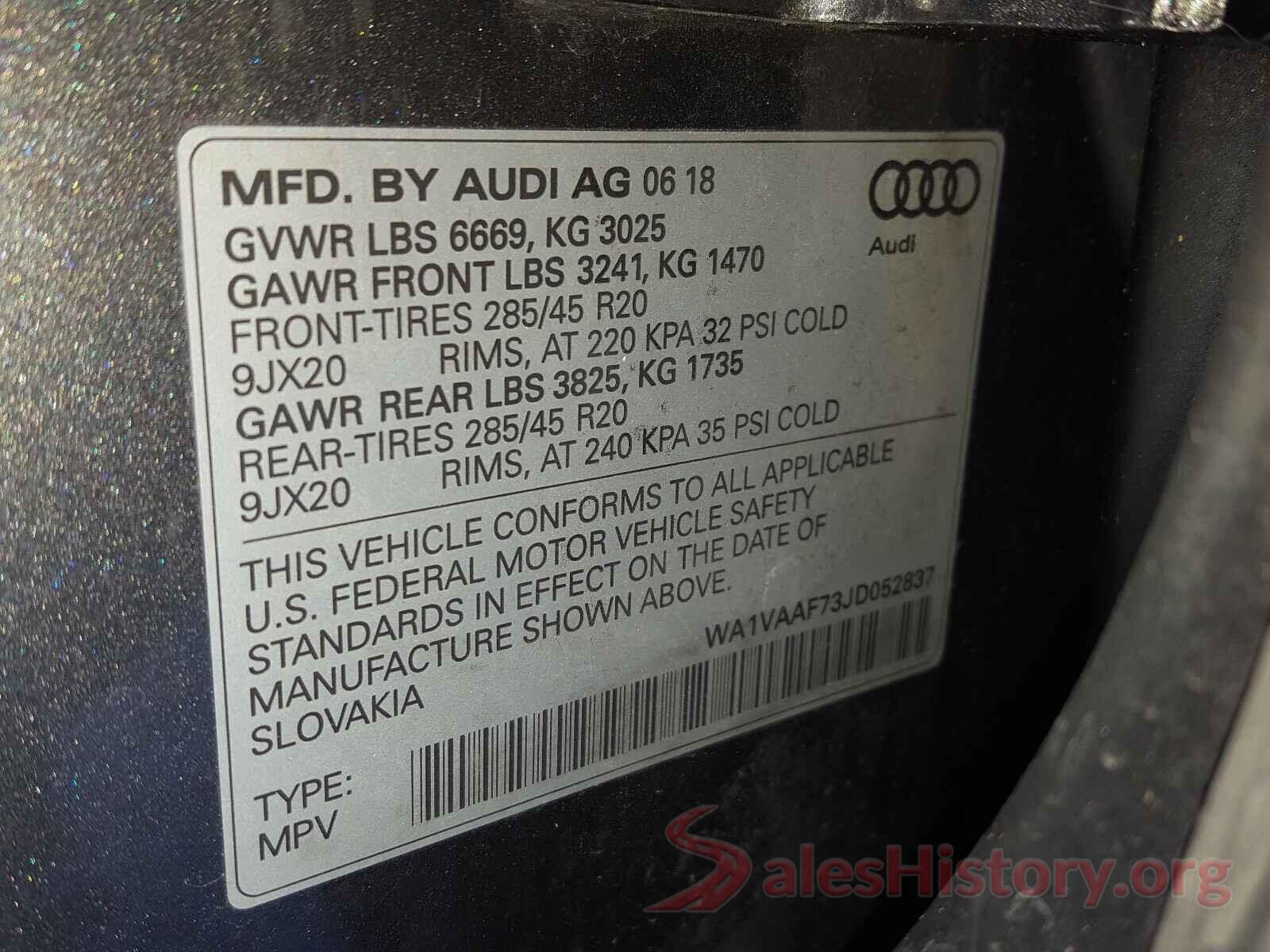 WA1VAAF73JD052837 2018 AUDI Q7