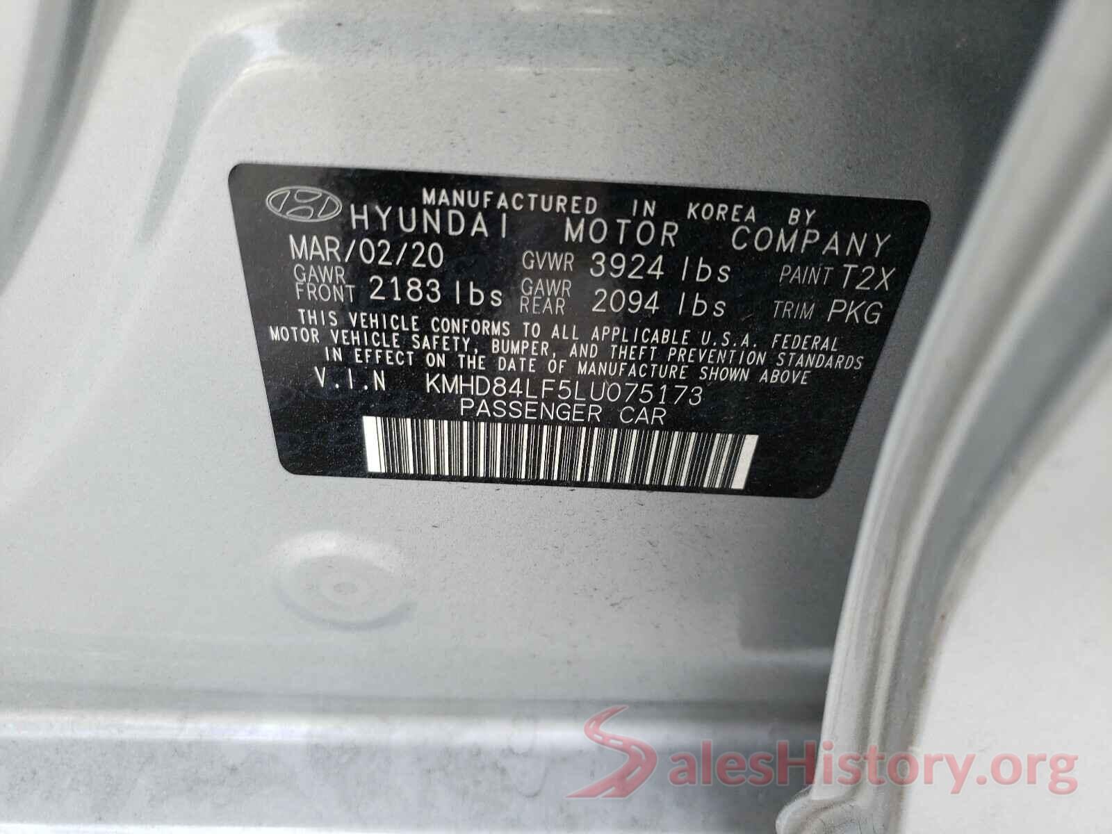 KMHD84LF5LU075173 2020 HYUNDAI ELANTRA