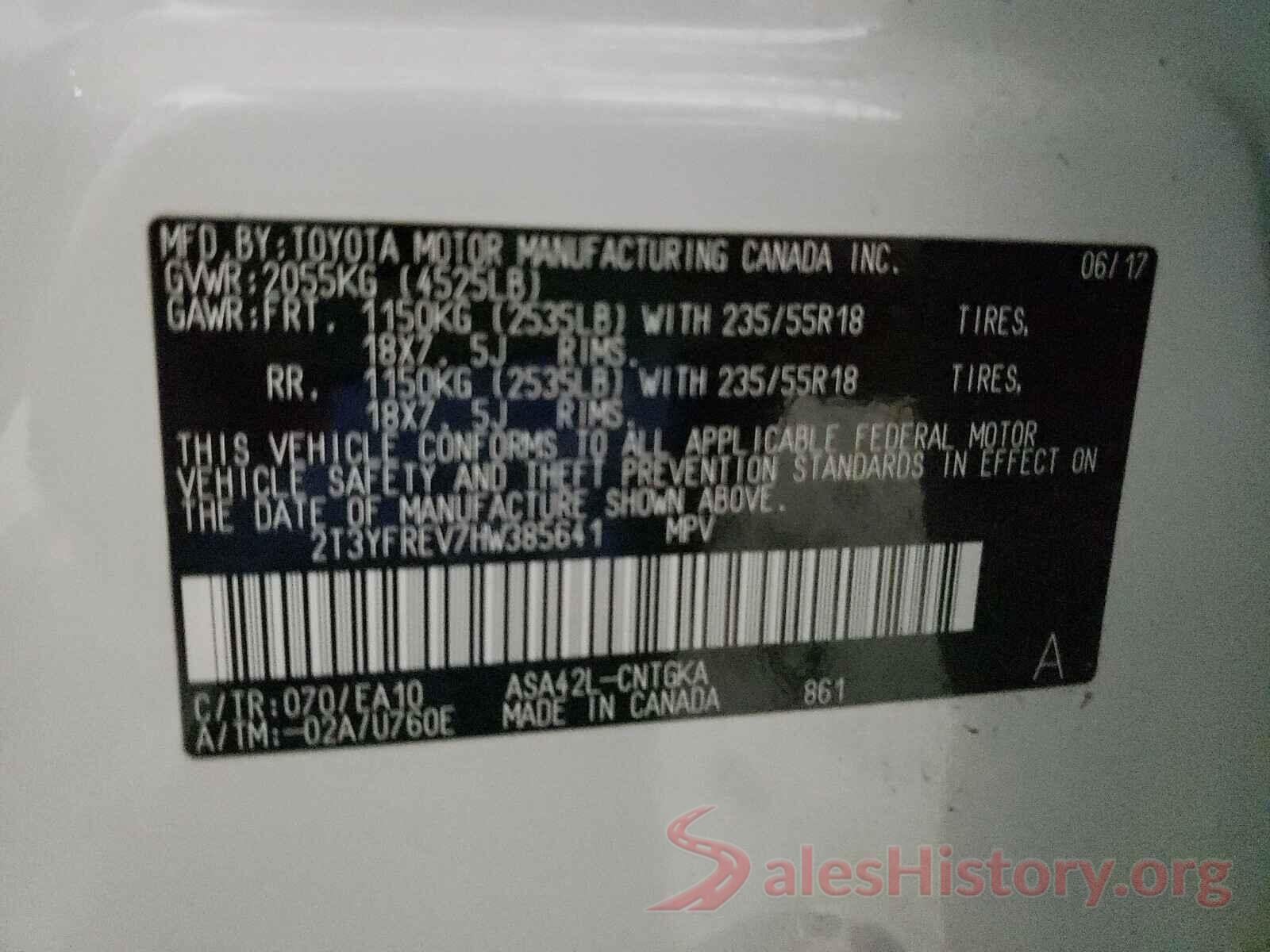 2T3YFREV7HW385641 2017 TOYOTA RAV4