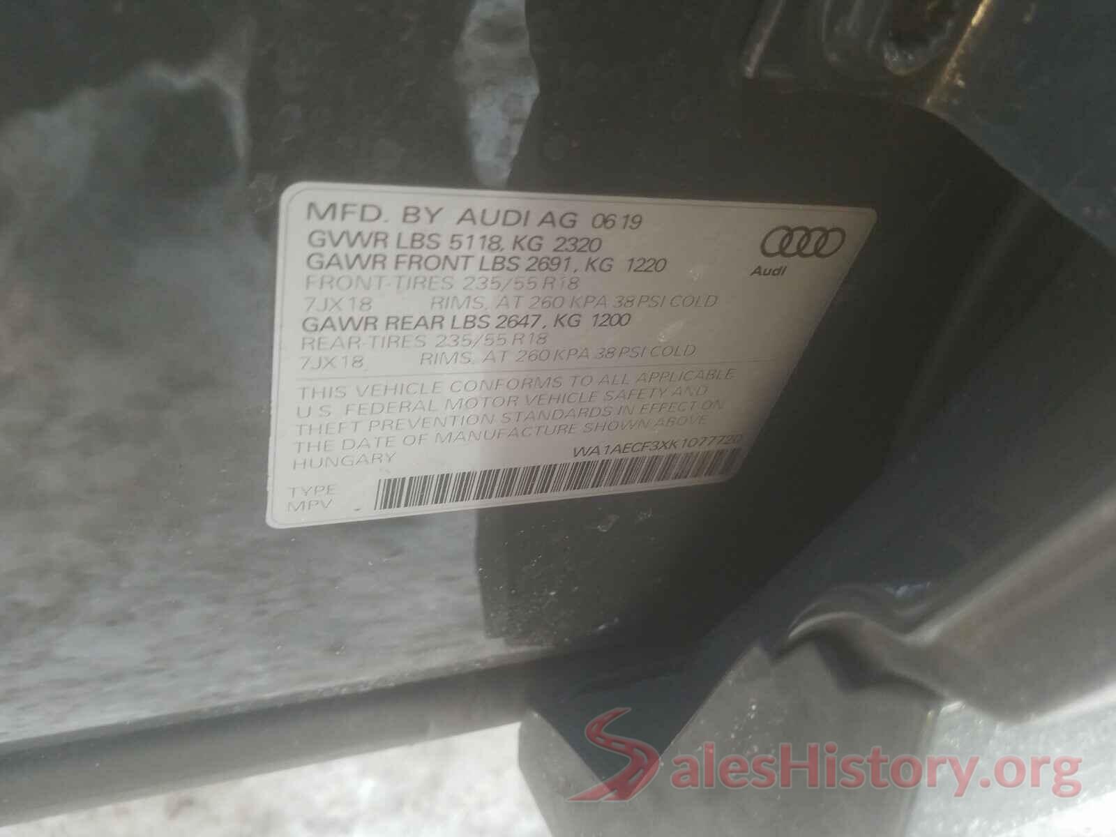 WA1AECF3XK1077720 2019 AUDI Q3