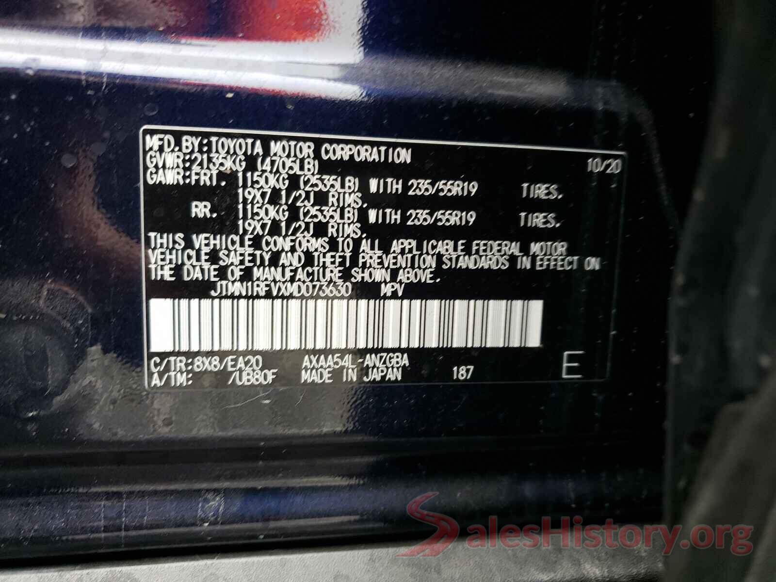 JTMN1RFVXMD073630 2021 TOYOTA RAV4