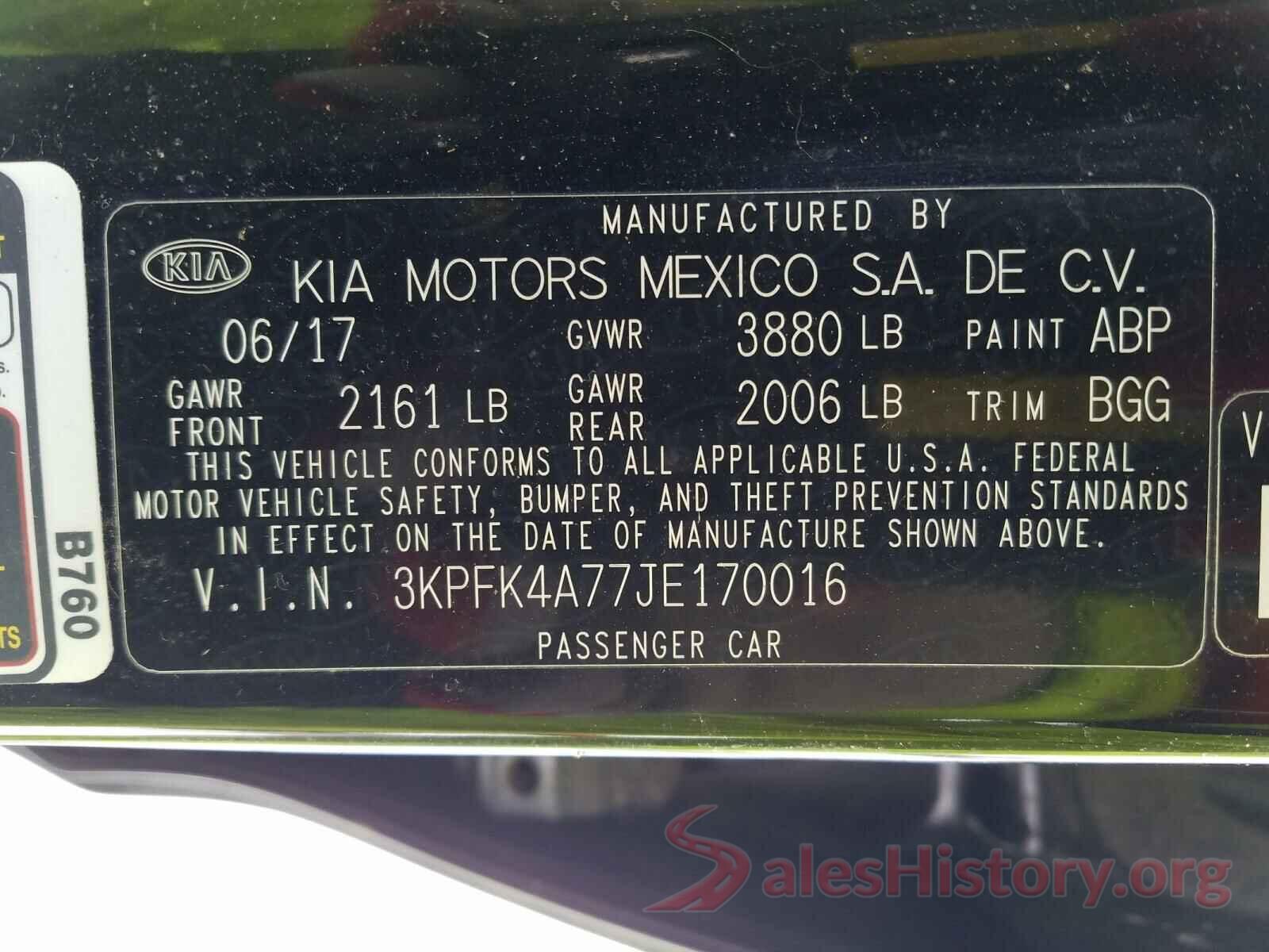 3KPFK4A77JE170016 2018 KIA FORTE