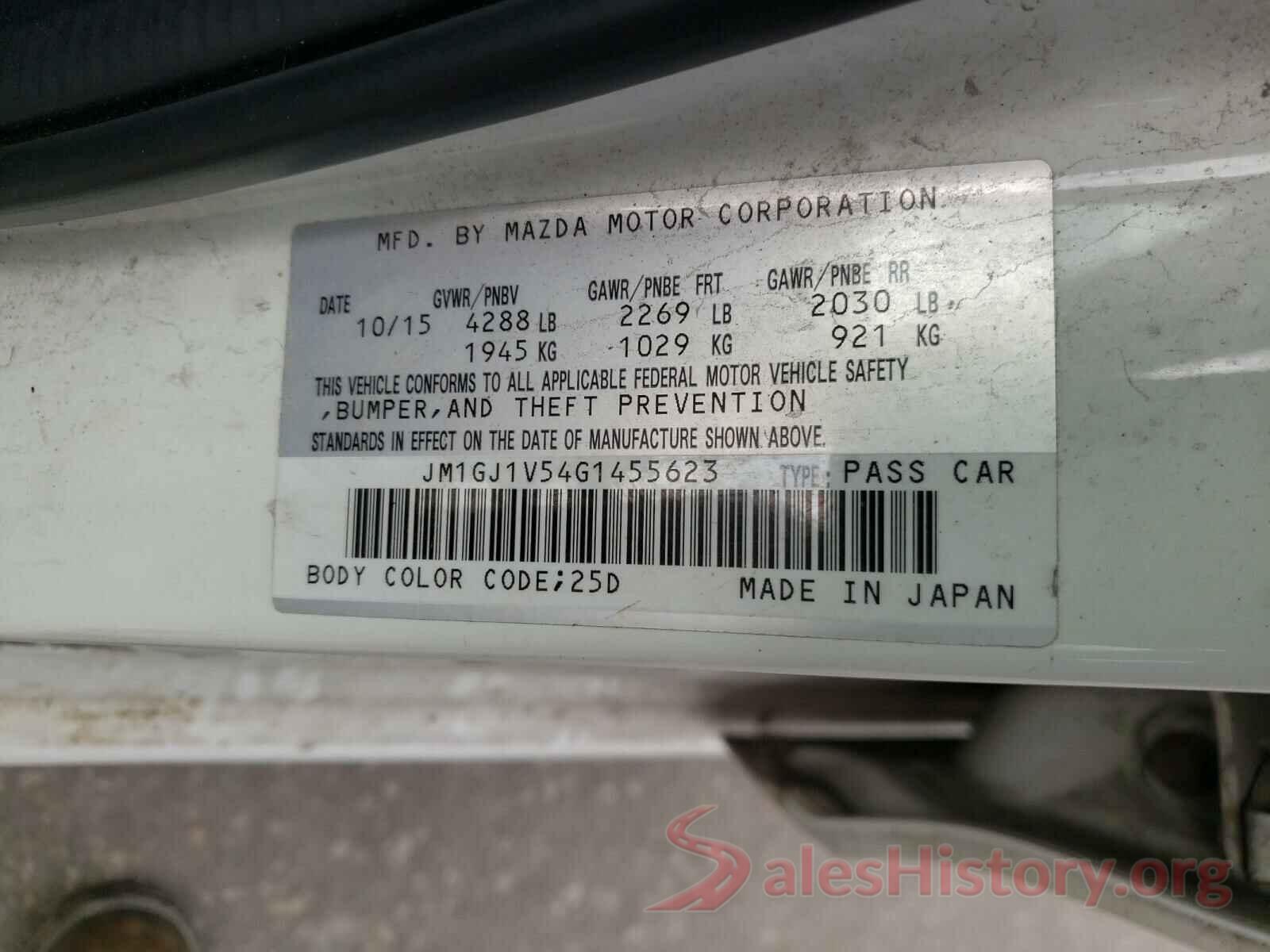 JM1GJ1V54G1455623 2016 MAZDA 6