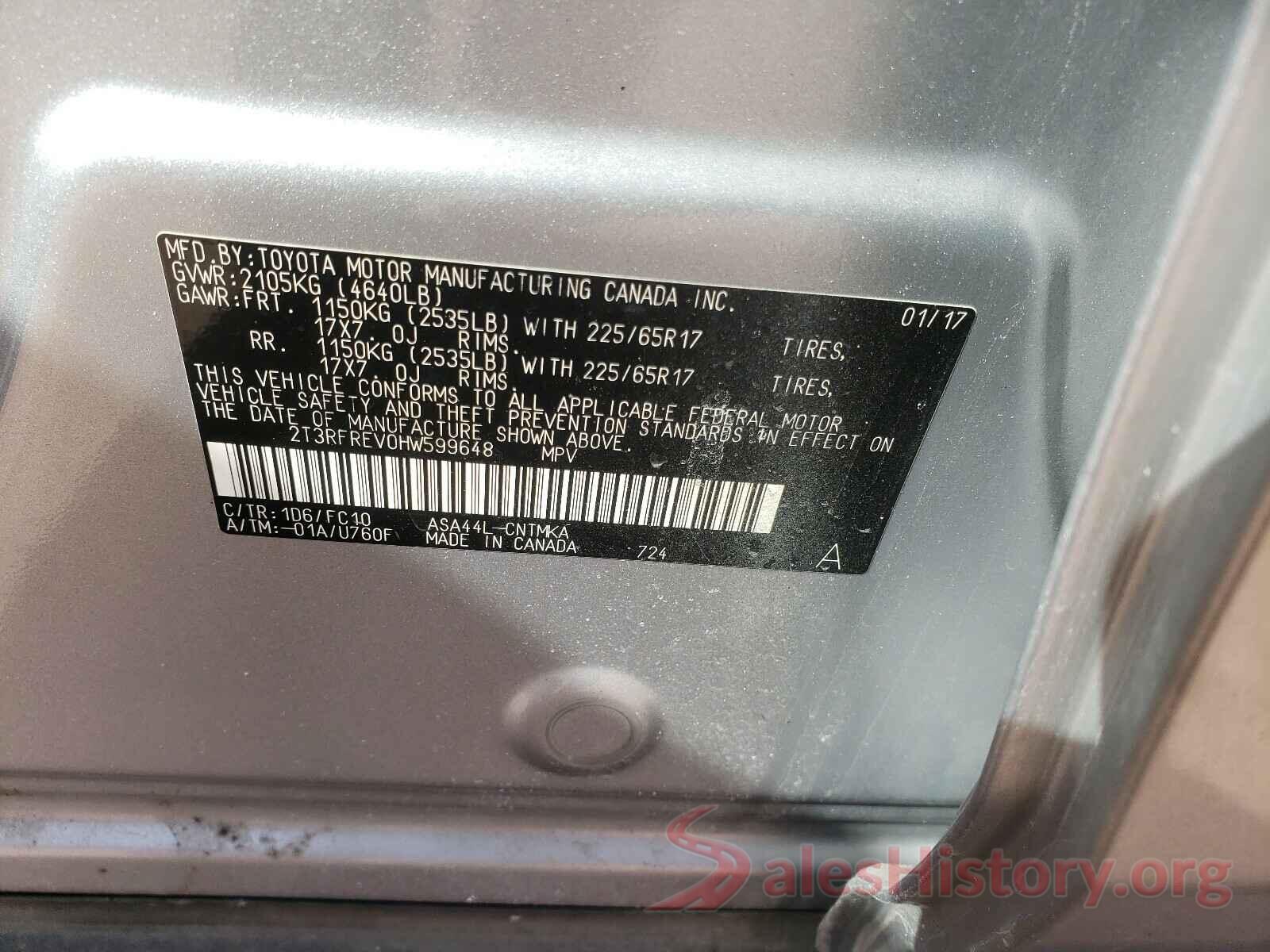 2T3RFREV0HW599648 2017 TOYOTA RAV4