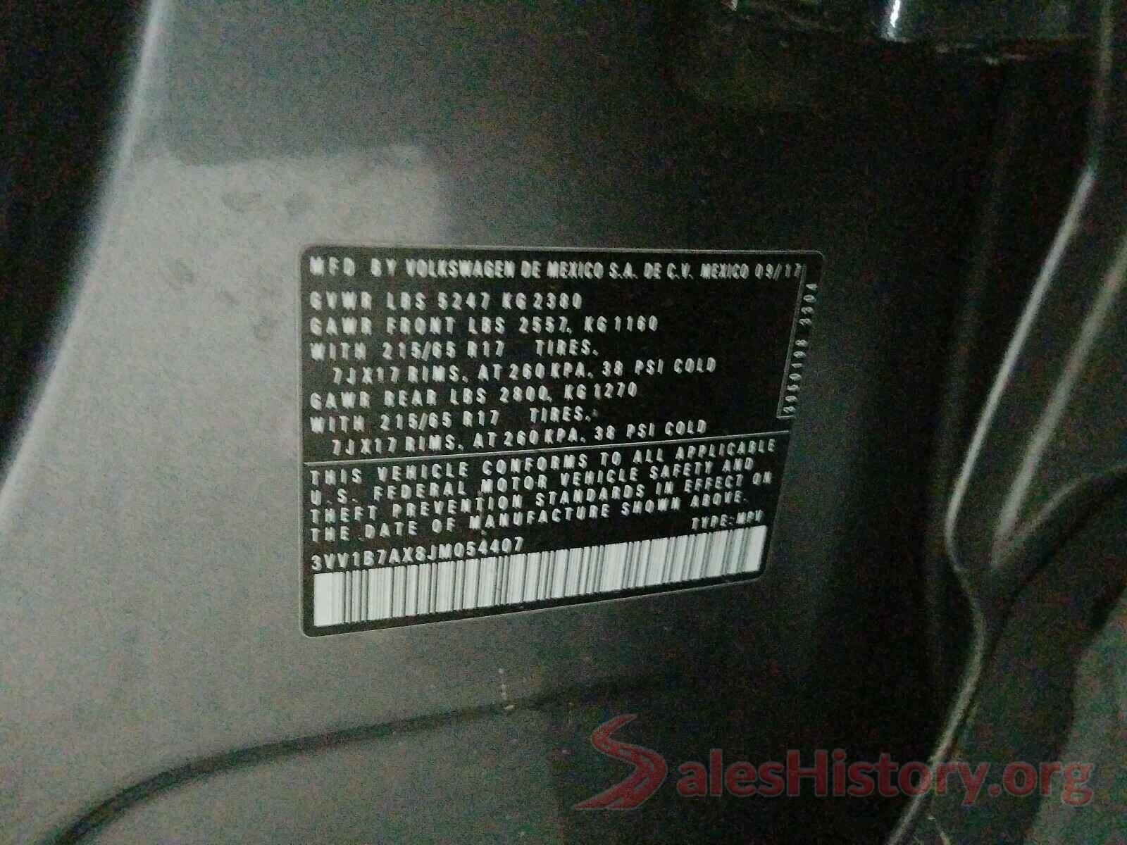 3VV1B7AX8JM054407 2018 VOLKSWAGEN TIGUAN