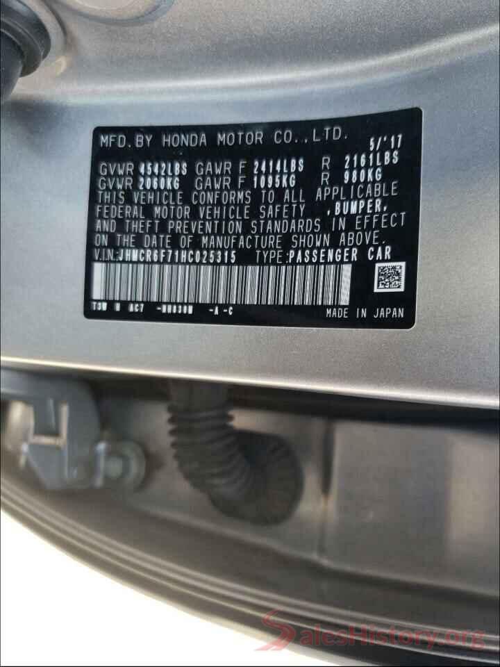 JHMCR6F71HC025315 2017 HONDA ACCORD