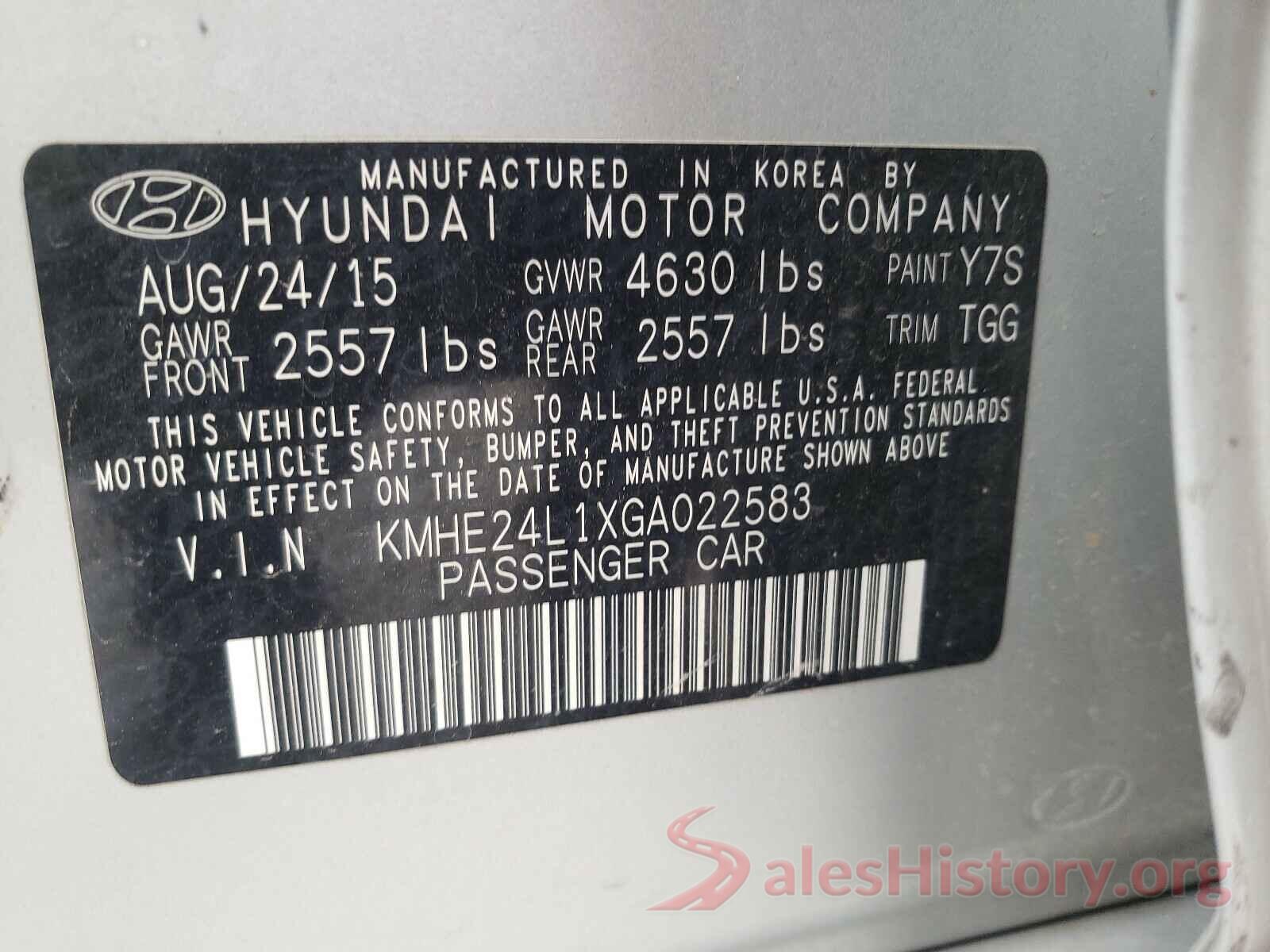 KMHE24L1XGA022583 2016 HYUNDAI SONATA