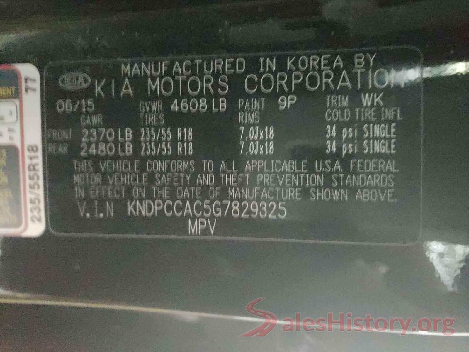 KNDPCCAC5G7829325 2016 KIA SPORTAGE