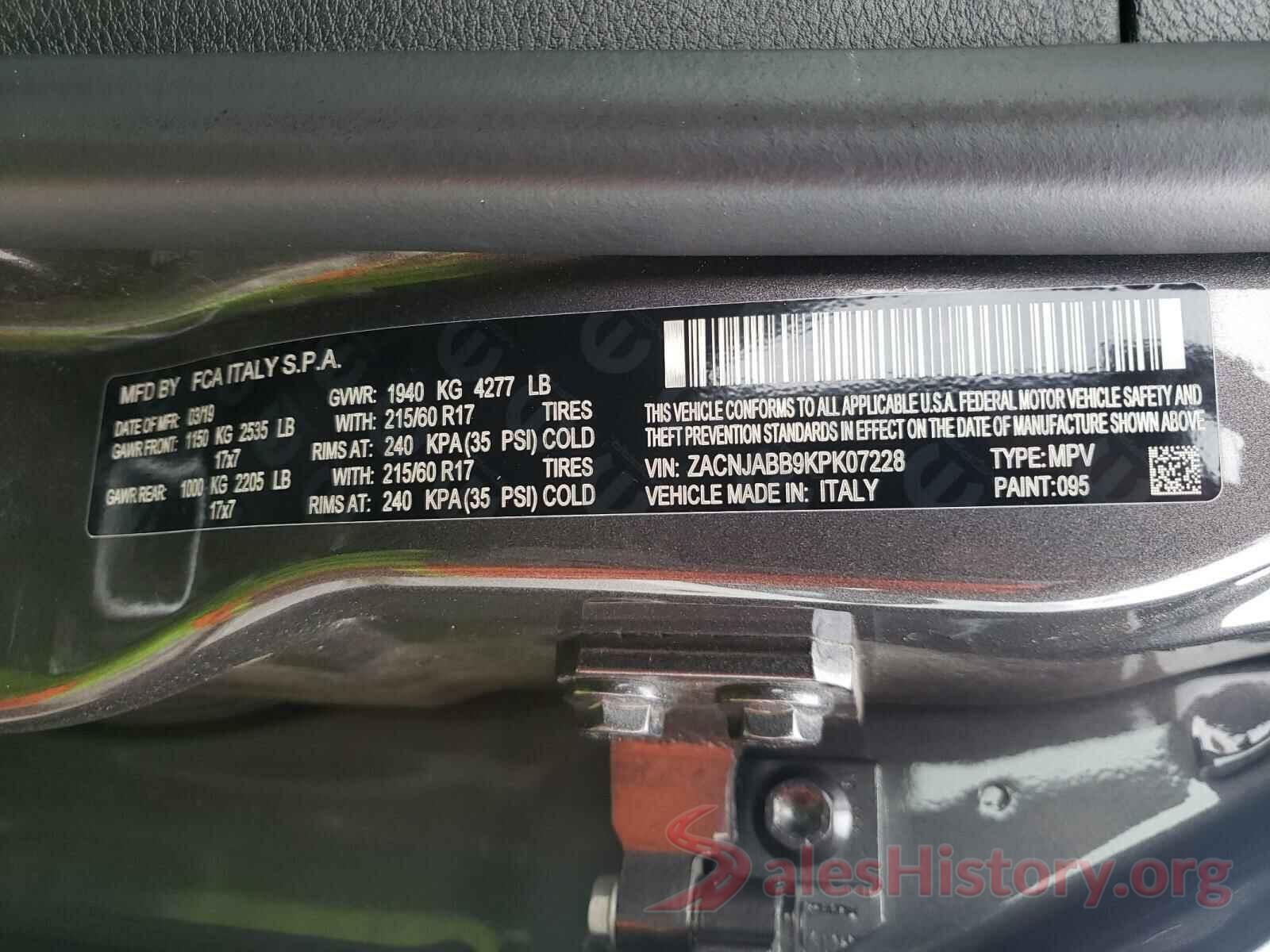 ZACNJABB9KPK07228 2019 JEEP RENEGADE