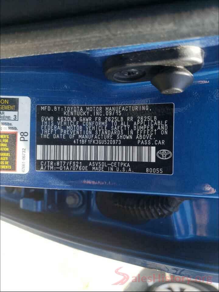 4T1BF1FK3GU520973 2016 TOYOTA CAMRY