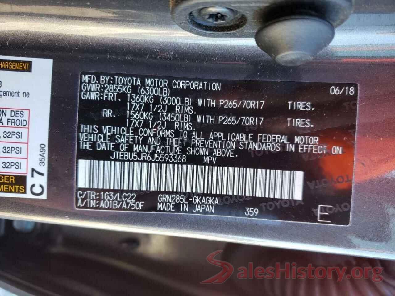 JTEBU5JR6J5593368 2018 TOYOTA 4RUNNER