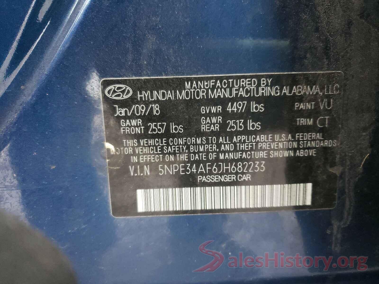 5NPE34AF6JH682233 2018 HYUNDAI SONATA