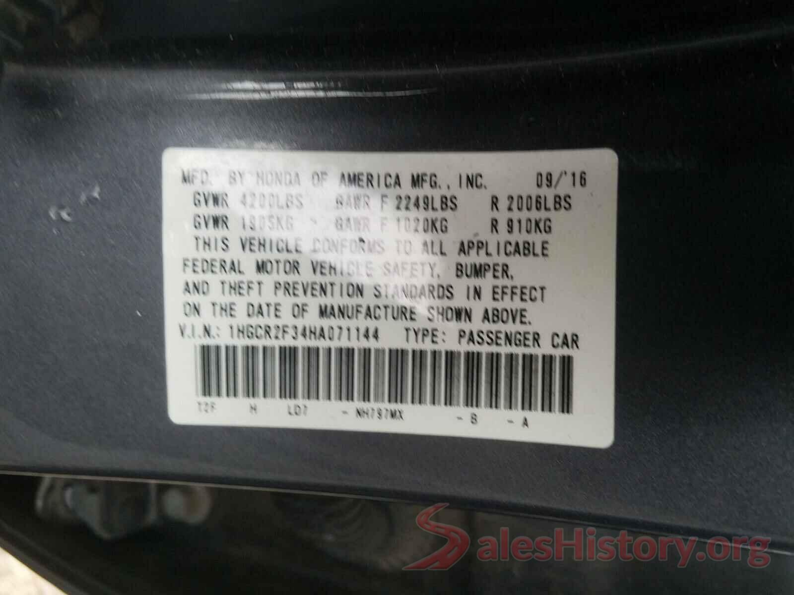 1HGCR2F34HA071144 2017 HONDA ACCORD