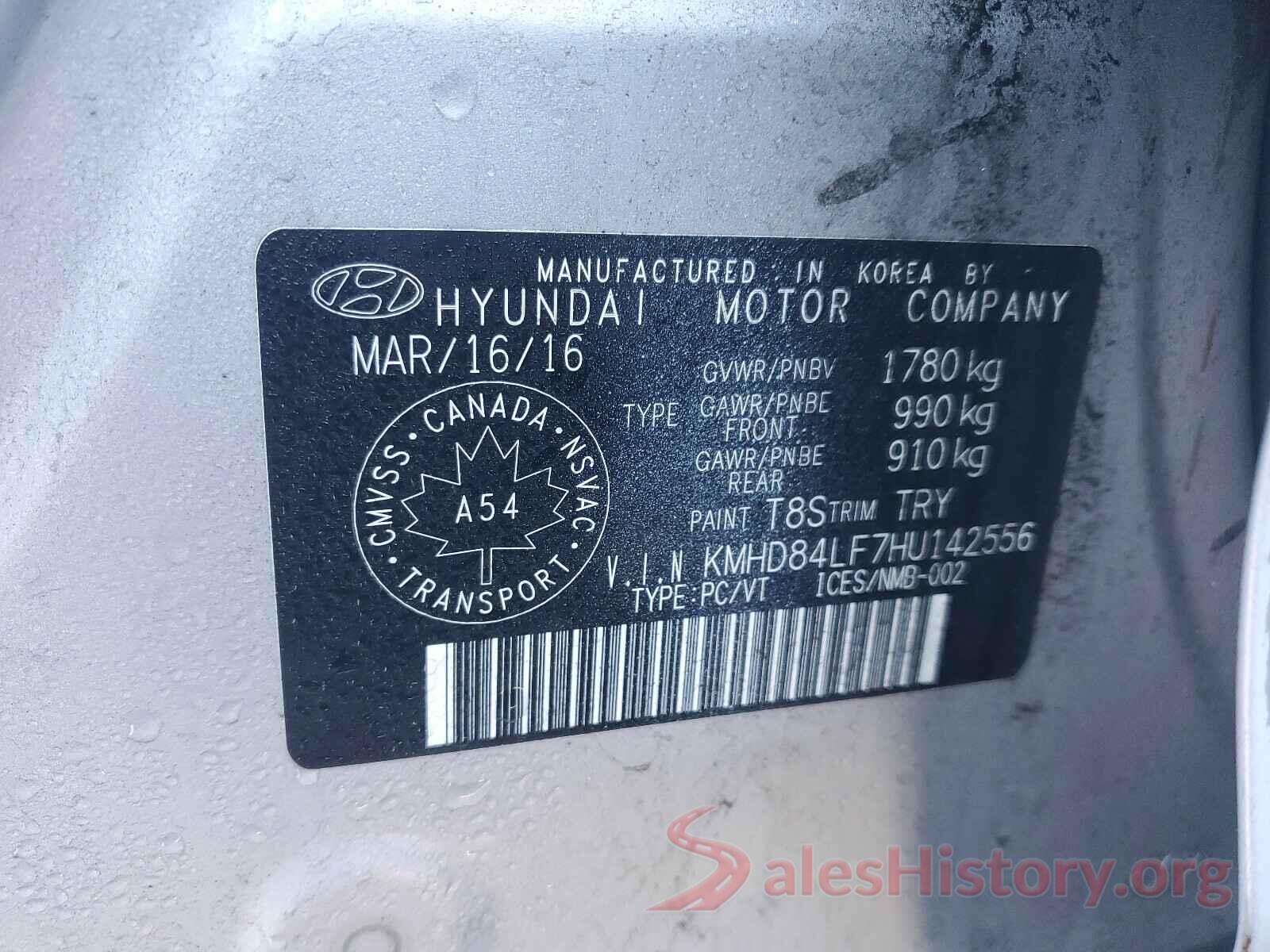 KMHD84LF7HU142556 2017 HYUNDAI ELANTRA