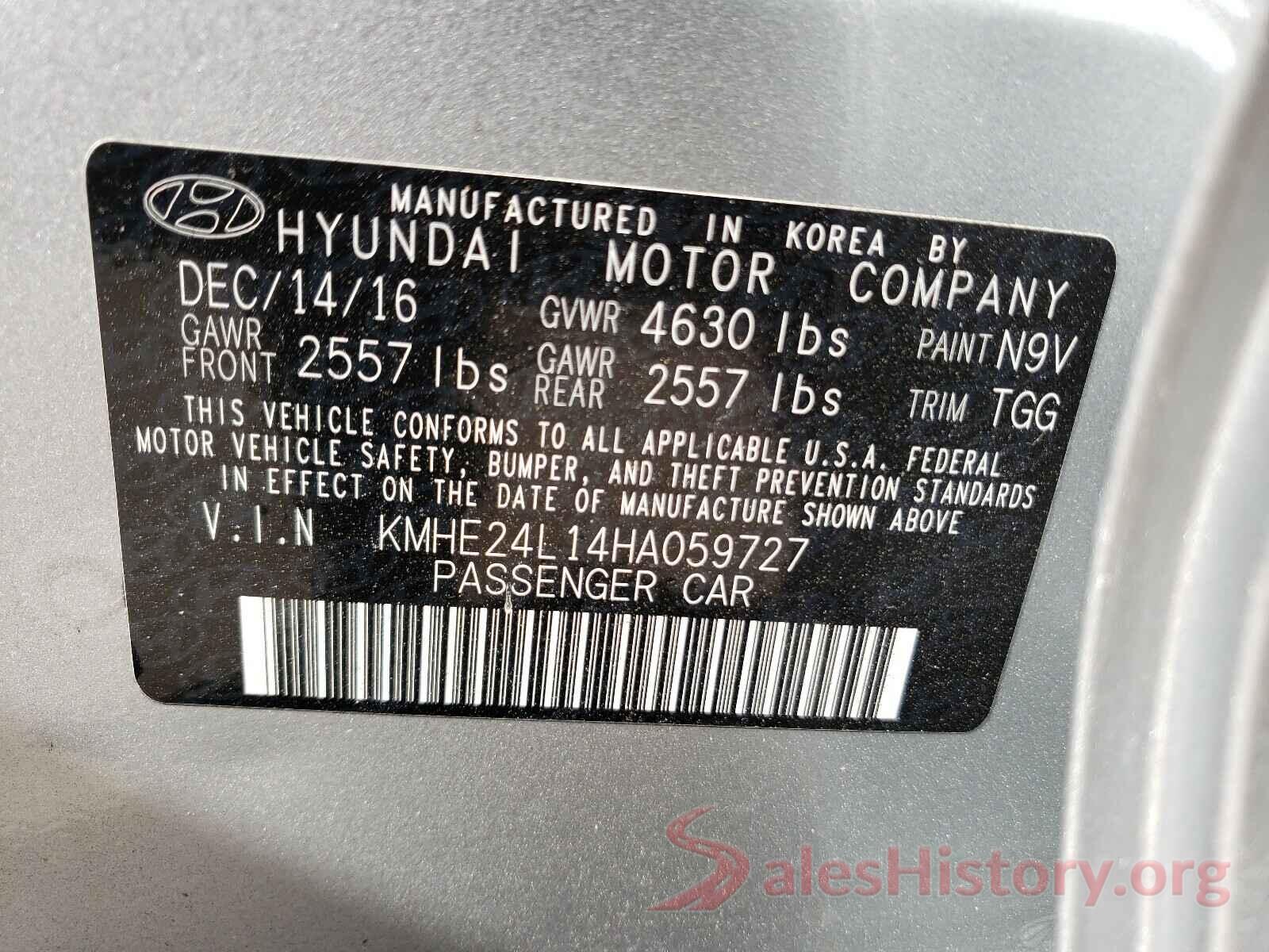 KMHE24L14HA059727 2017 HYUNDAI SONATA