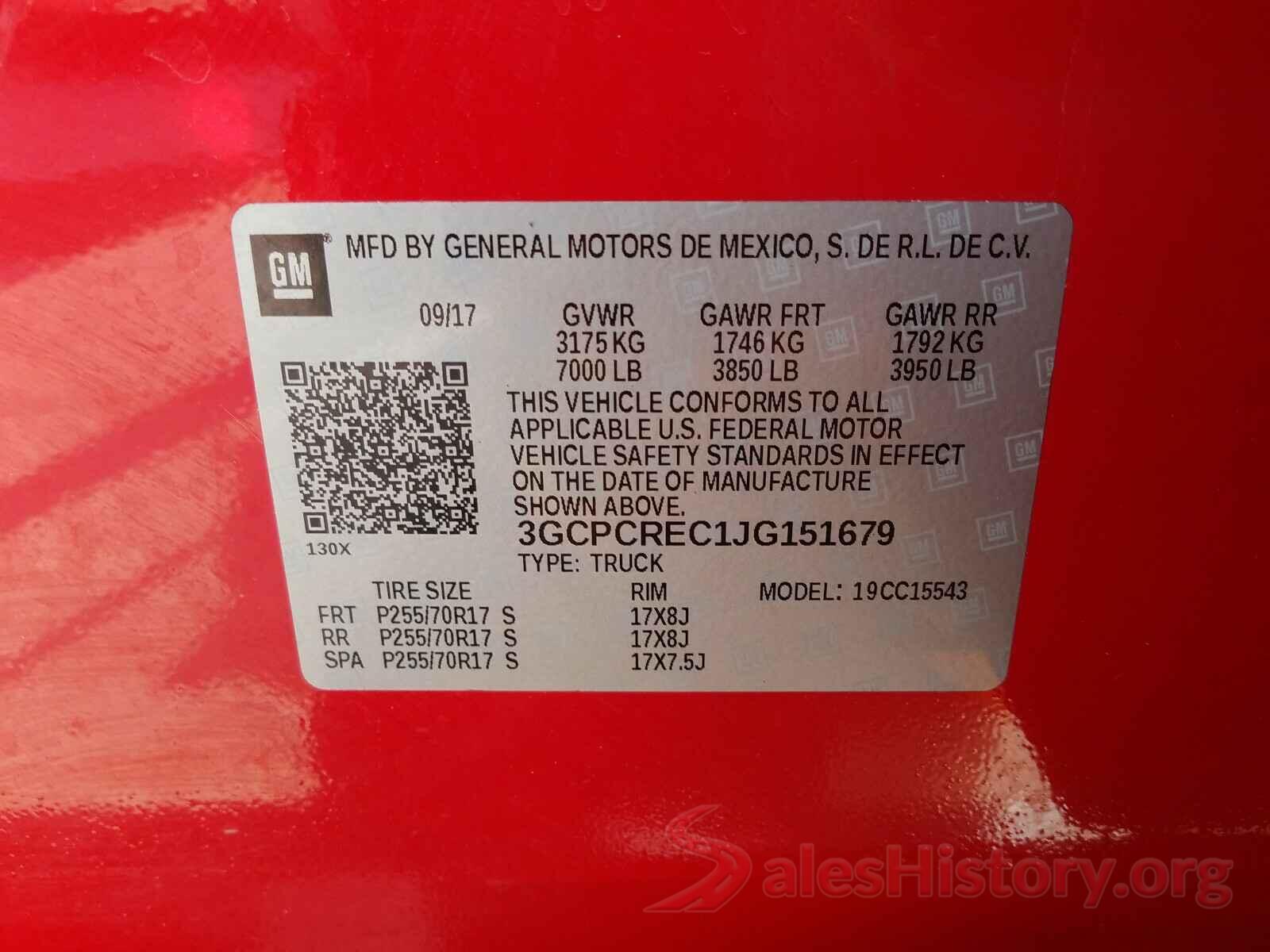 3GCPCREC1JG151679 2018 CHEVROLET SILVERADO