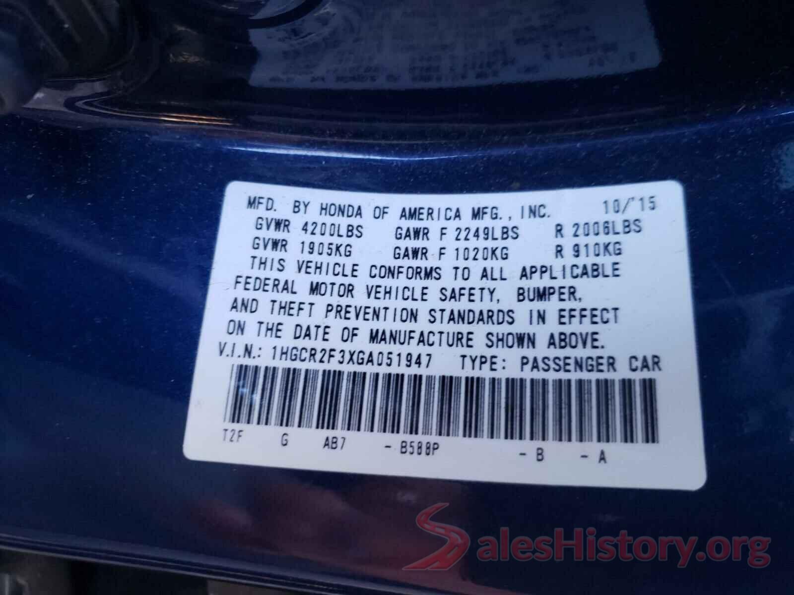 1HGCR2F3XGA051947 2016 HONDA ACCORD