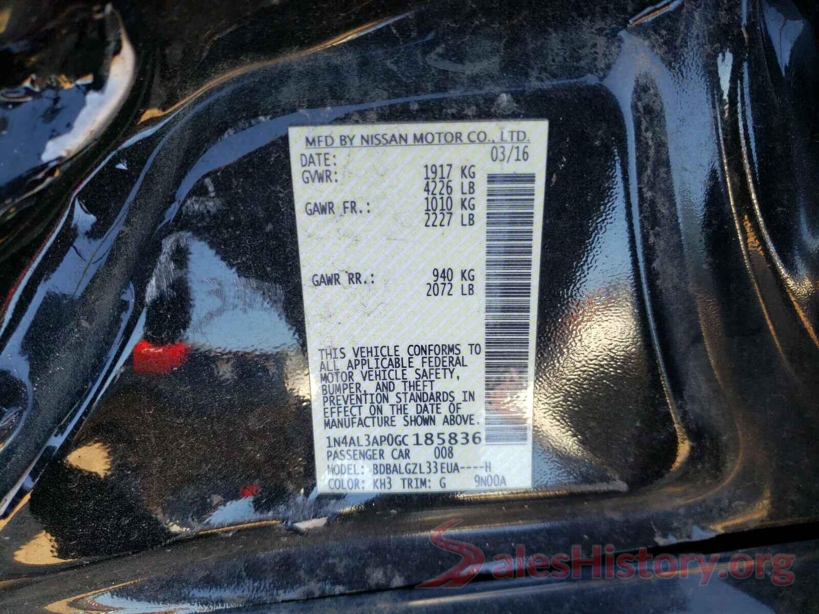 1N4AL3AP0GC185836 2016 NISSAN ALTIMA