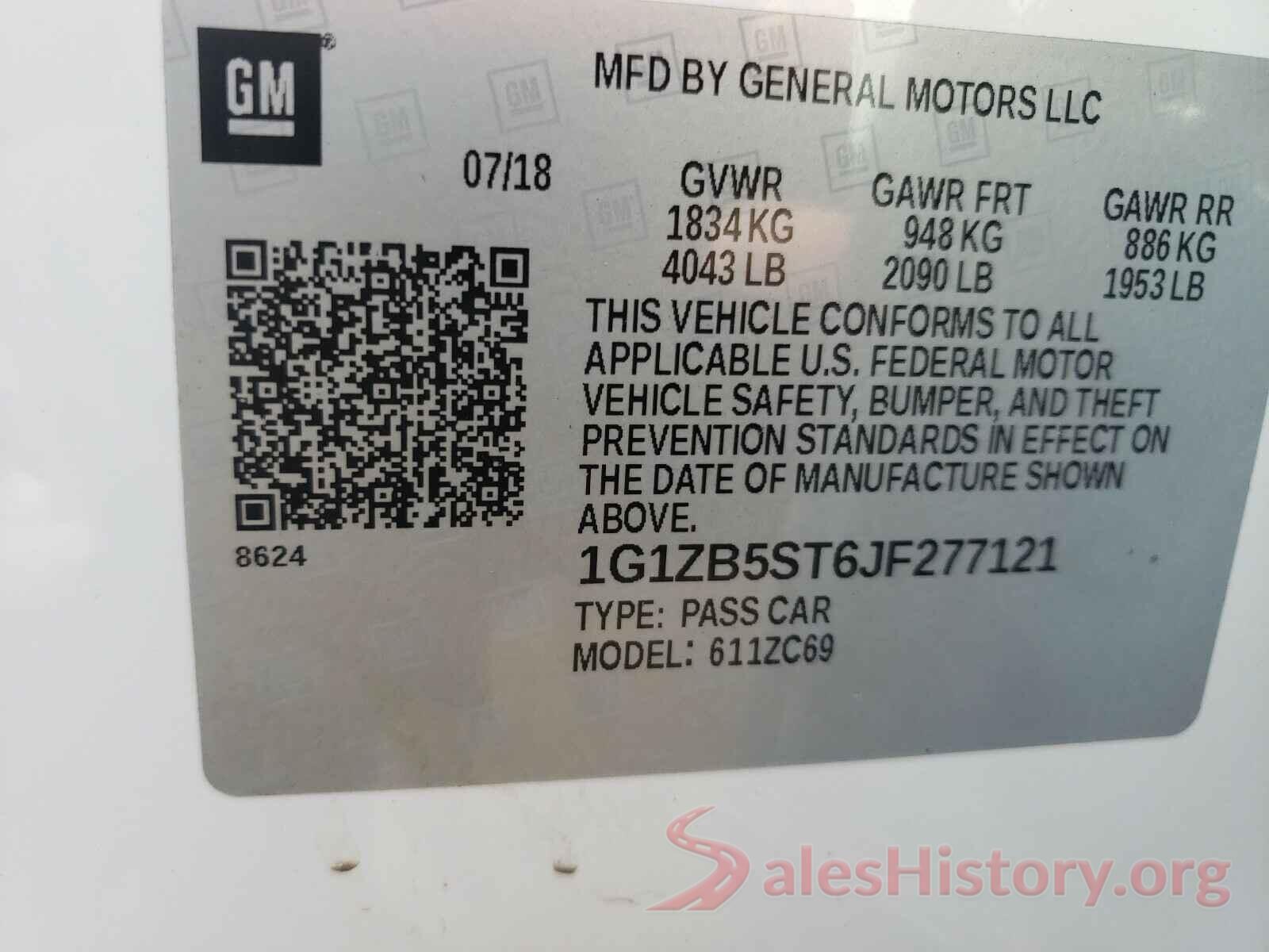 1G1ZB5ST6JF277121 2018 CHEVROLET MALIBU