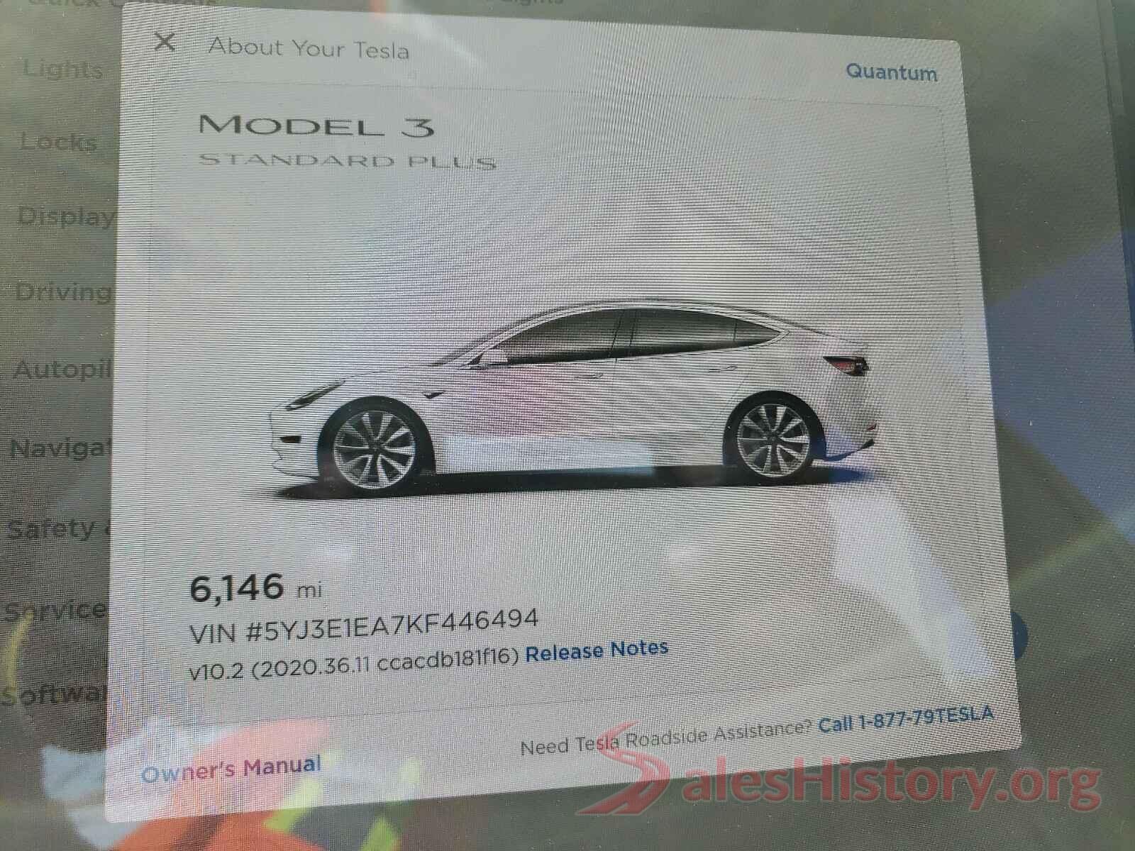 5YJ3E1EA7KF446494 2019 TESLA MODEL 3