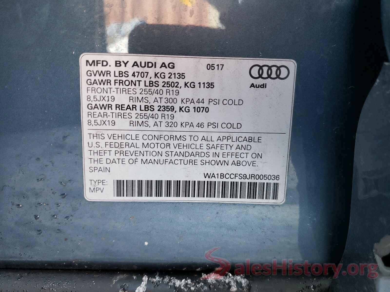 WA1BCCFS9JR005036 2018 AUDI Q3