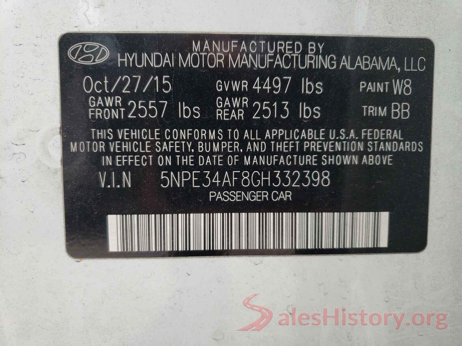 5NPE34AF8GH332398 2016 HYUNDAI SONATA