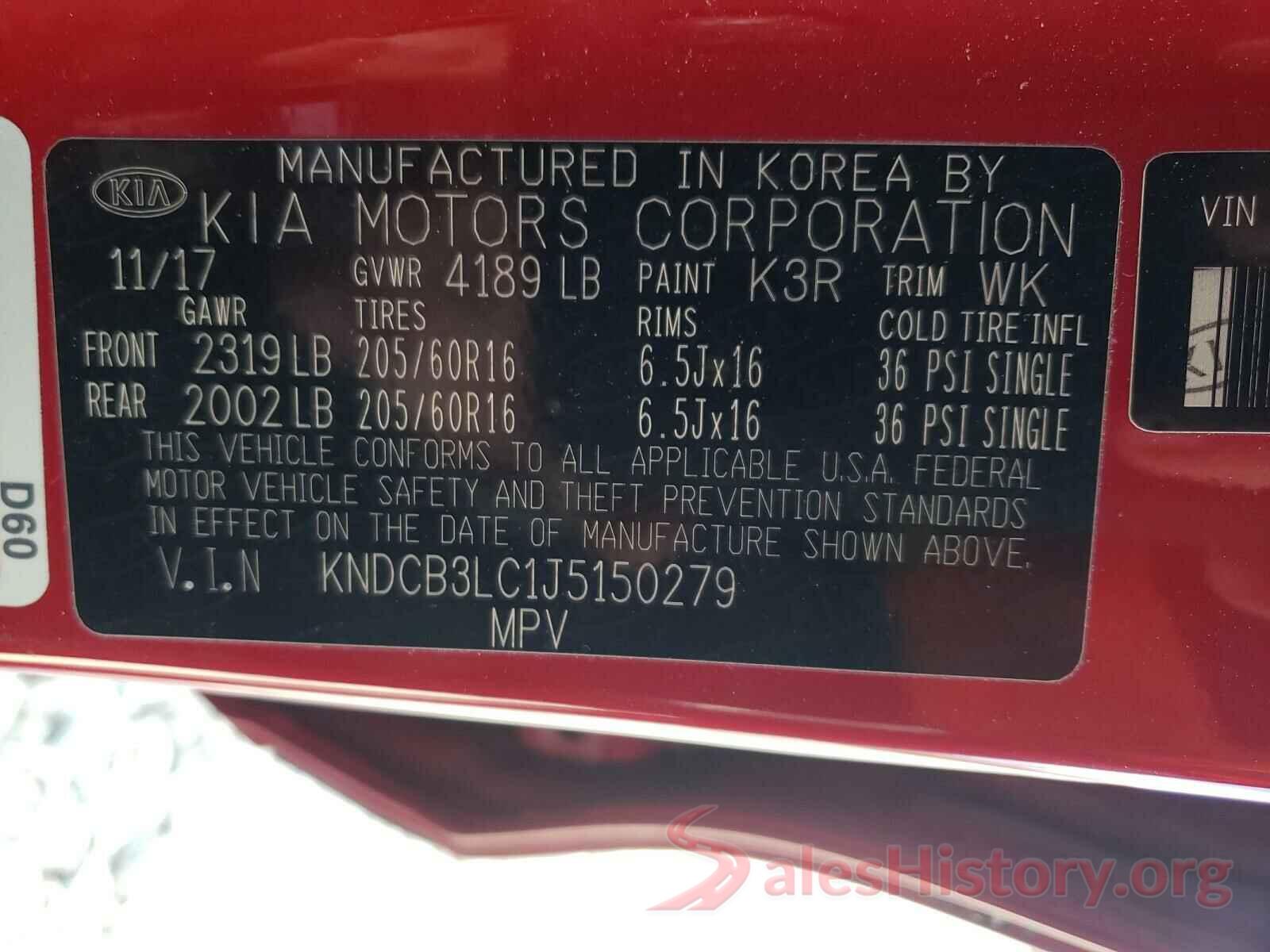 KNDCB3LC1J5150279 2018 KIA NIRO