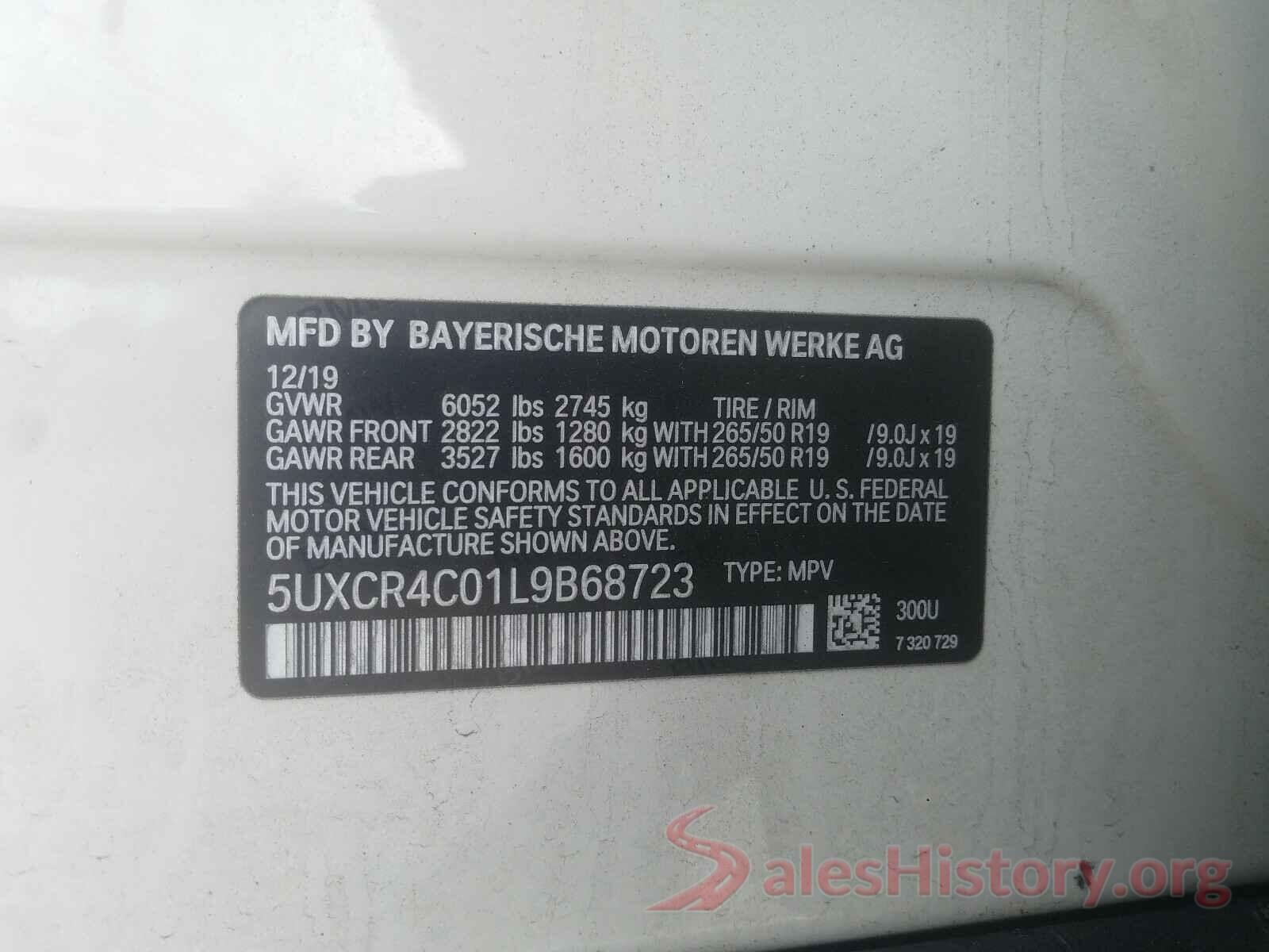 5UXCR4C01L9B68723 2020 BMW X5