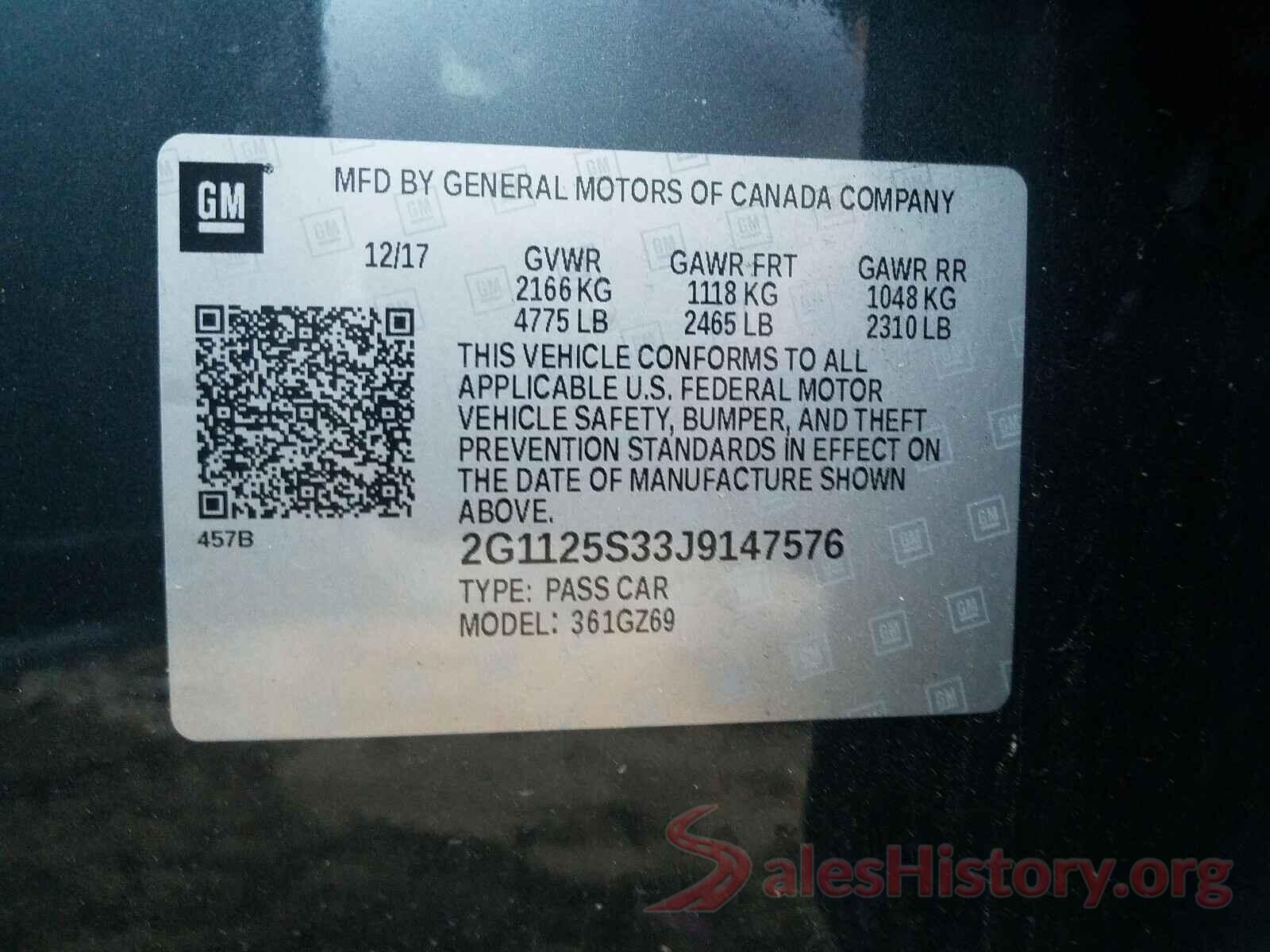 2G1125S33J9147576 2018 CHEVROLET IMPALA