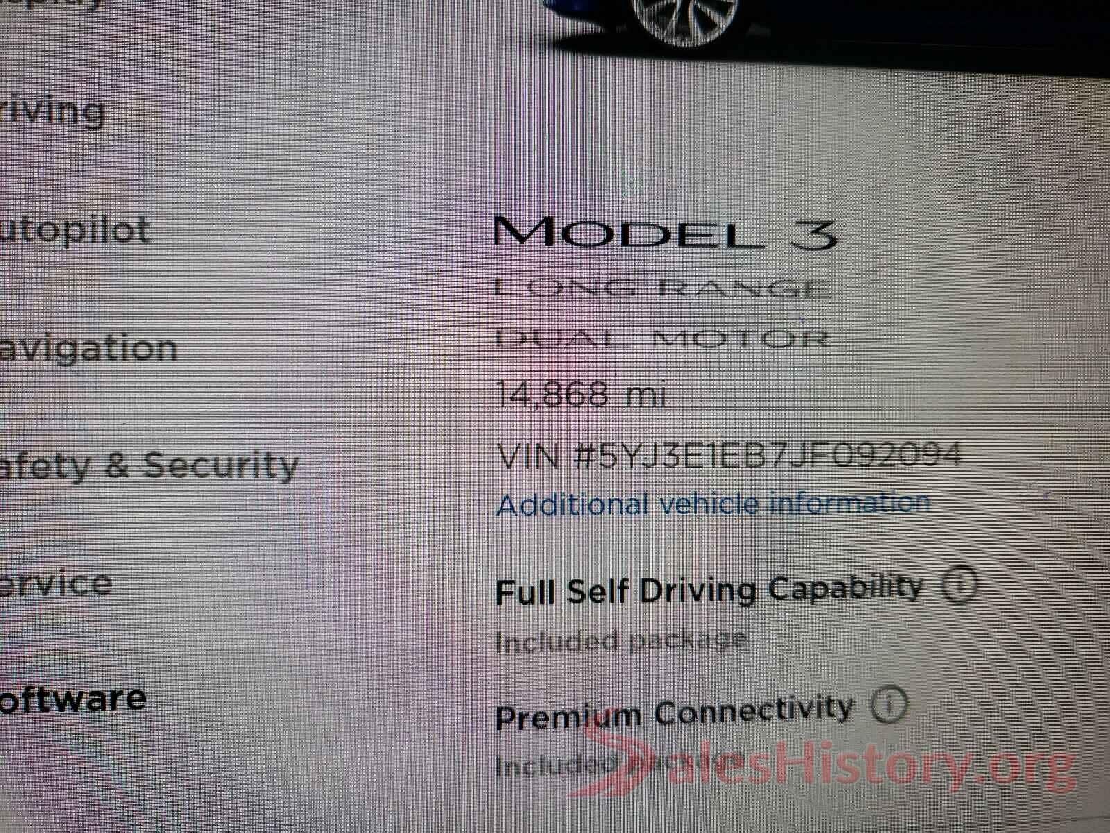 5YJ3E1EB7JF092094 2018 TESLA MODEL 3