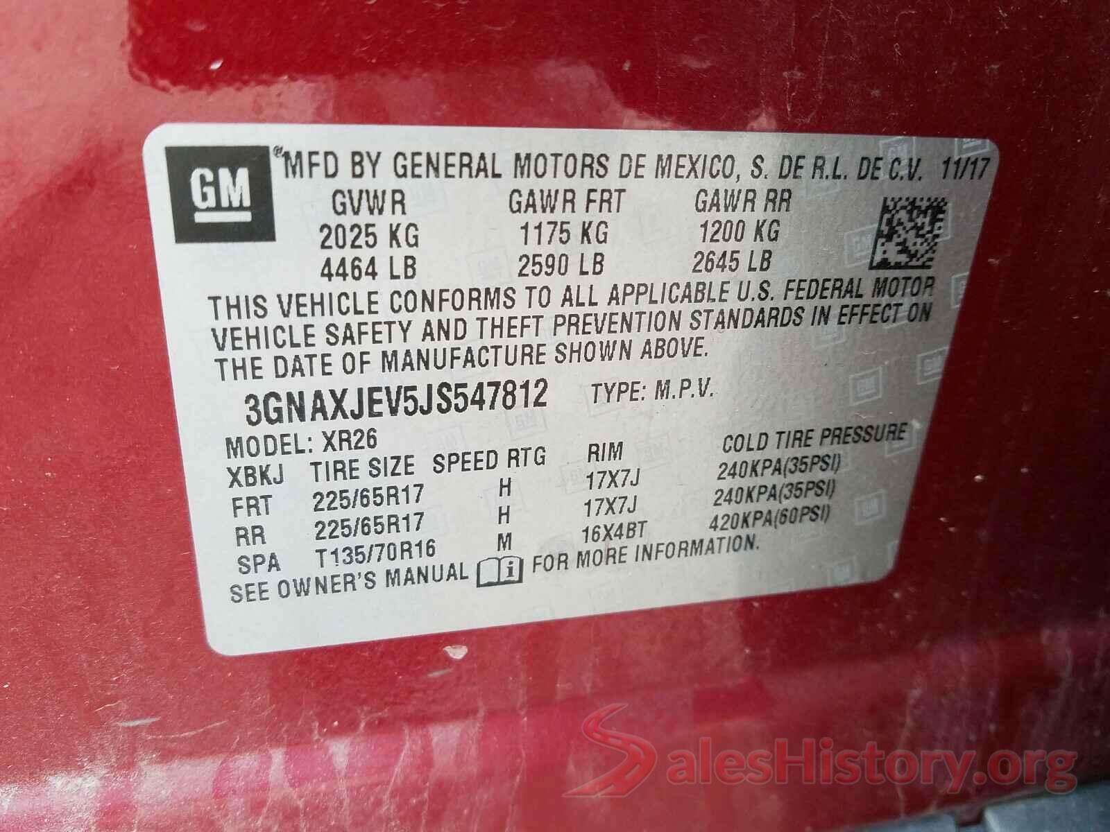 3GNAXJEV5JS547812 2018 CHEVROLET EQUINOX