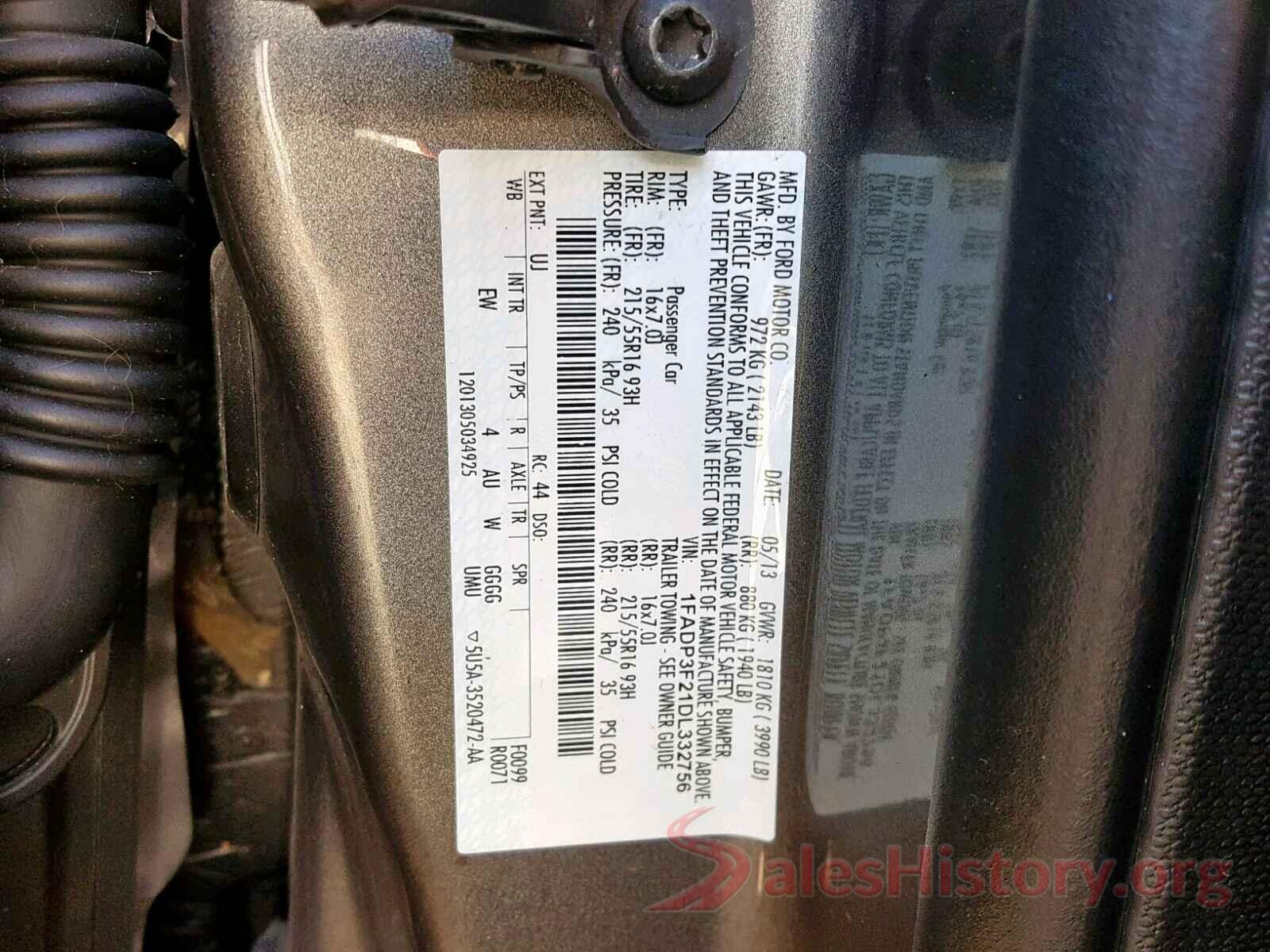 1FADP3F21DL332756 2013 FORD FOCUS SE