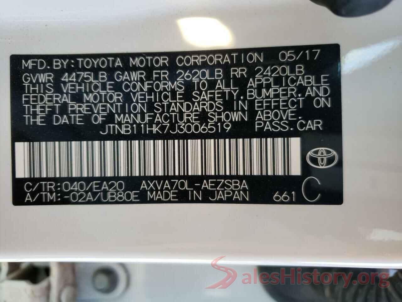 JTNB11HK7J3006519 2018 TOYOTA CAMRY