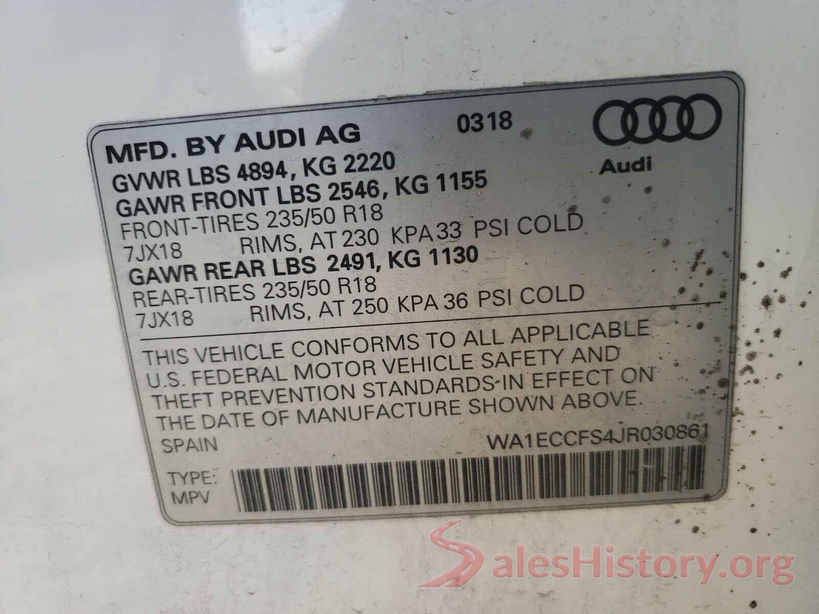 WA1ECCFS4JR030861 2018 AUDI Q3