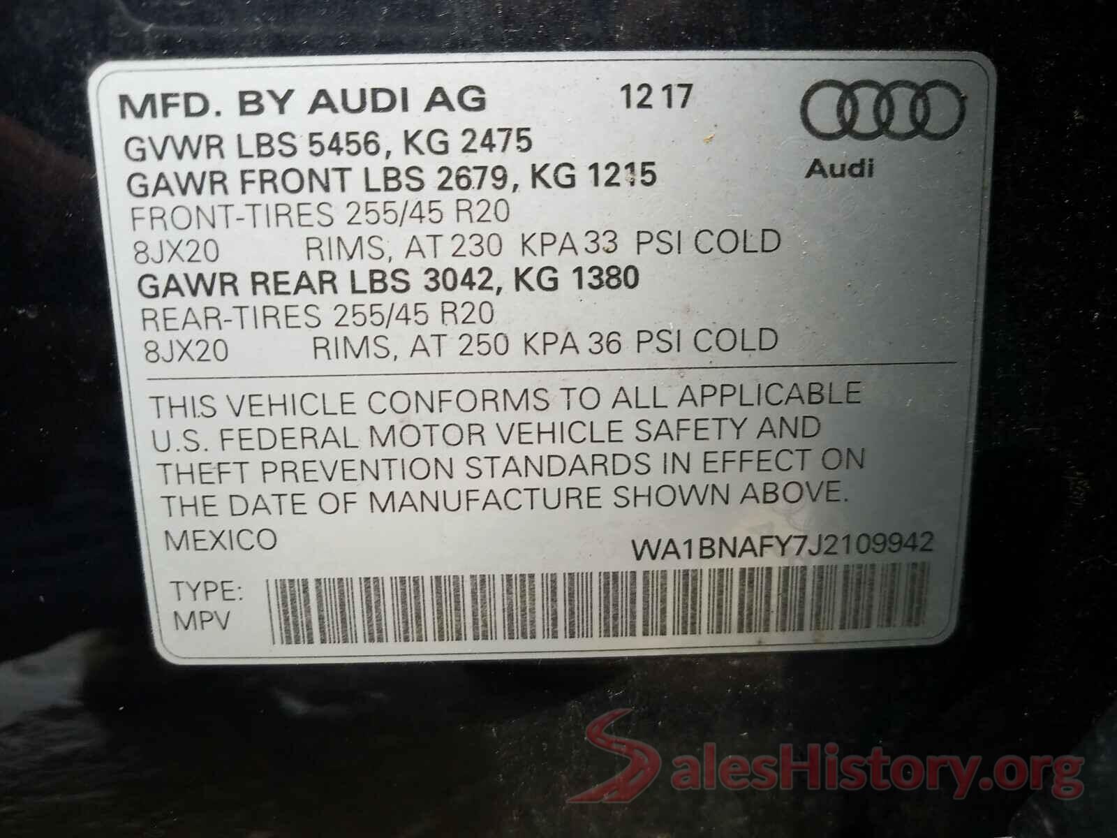 WA1BNAFY7J2109942 2018 AUDI Q5