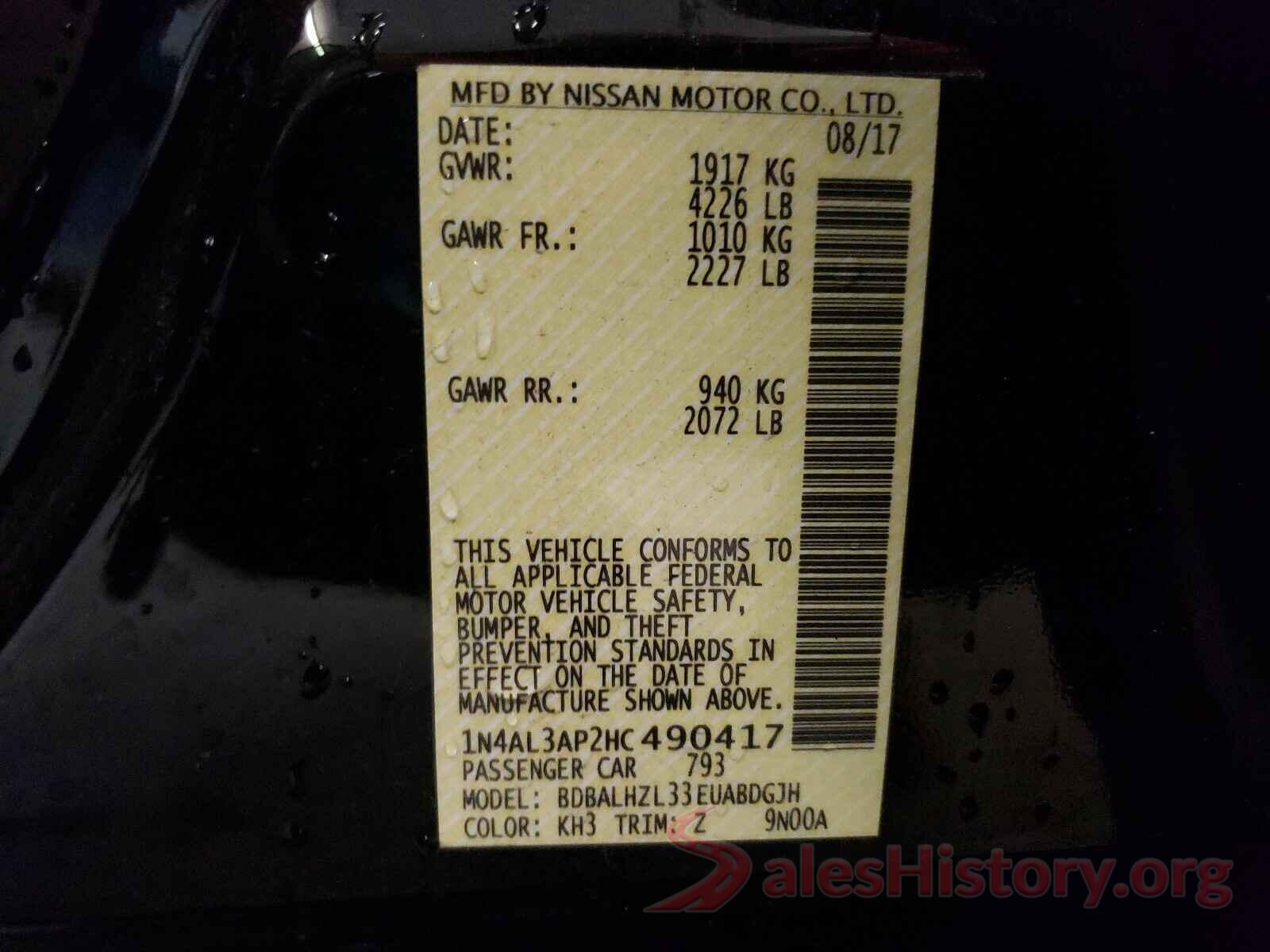 1N4AL3AP2HC490417 2017 NISSAN ALTIMA