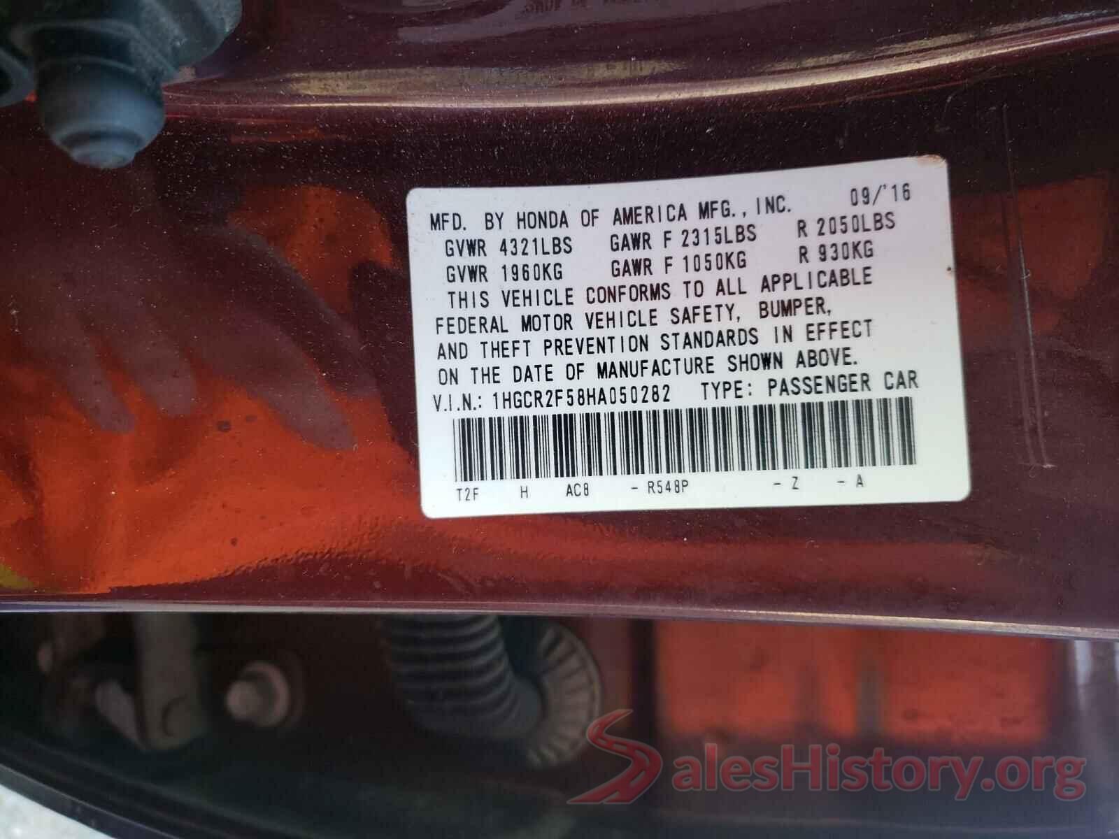 1HGCR2F58HA050282 2017 HONDA ACCORD