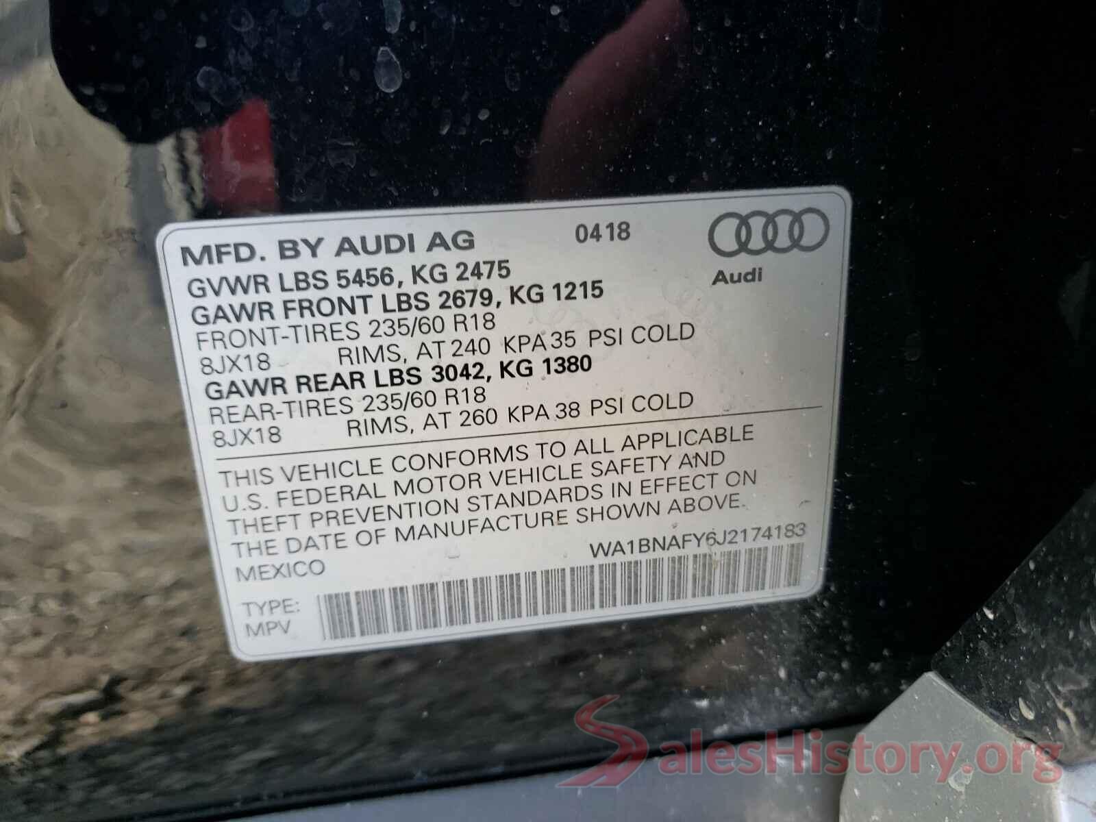 WA1BNAFY6J2174183 2018 AUDI Q5