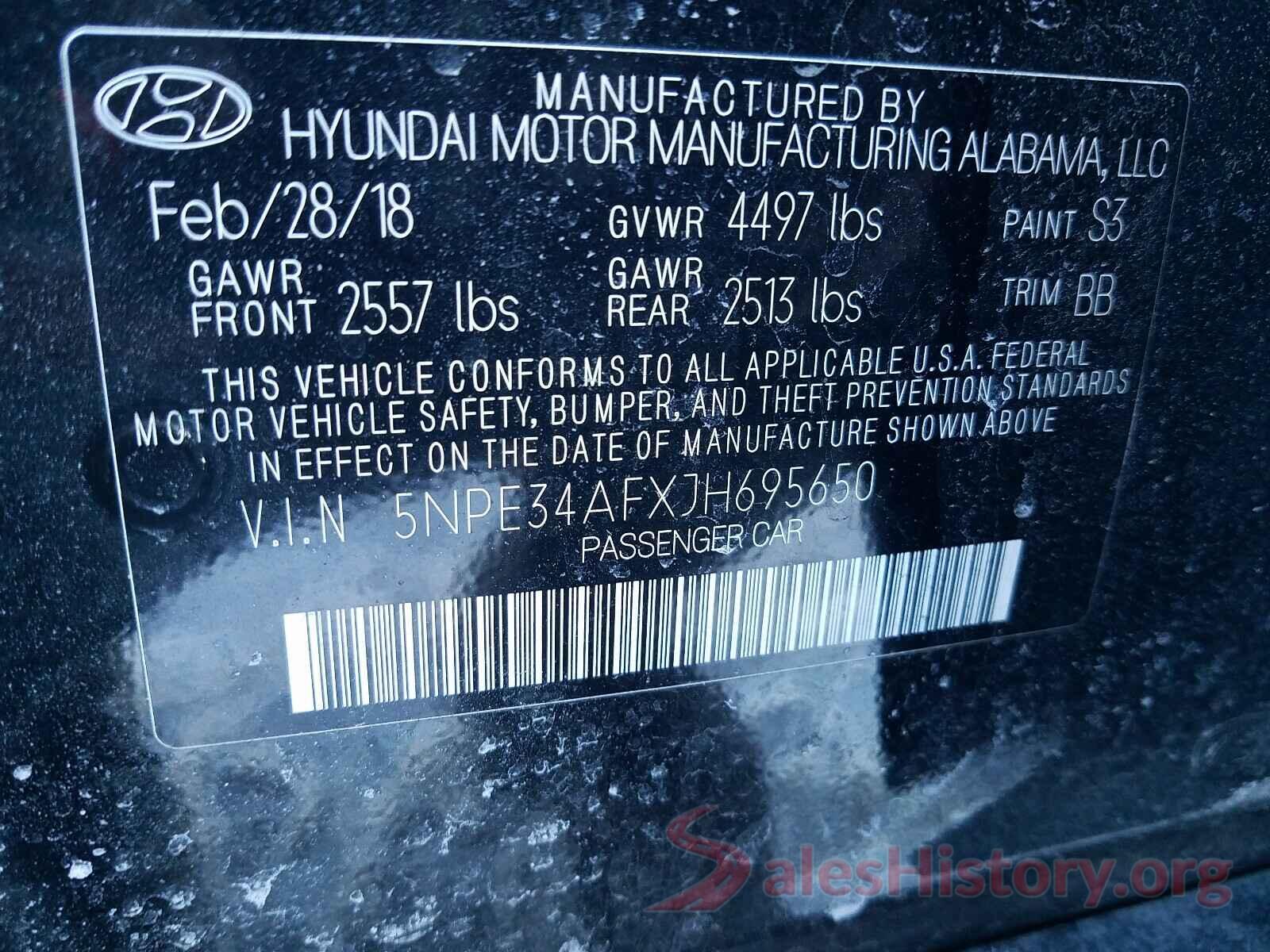 5NPE34AFXJH695650 2018 HYUNDAI SONATA