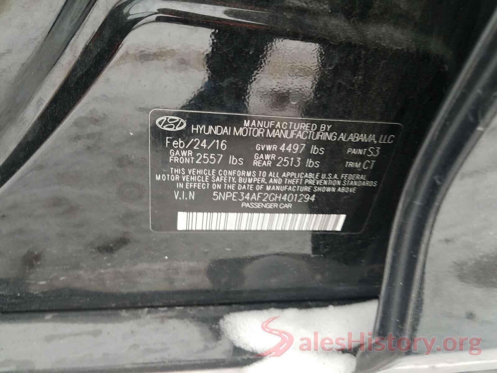 5NPE34AF2GH401294 2016 HYUNDAI SONATA