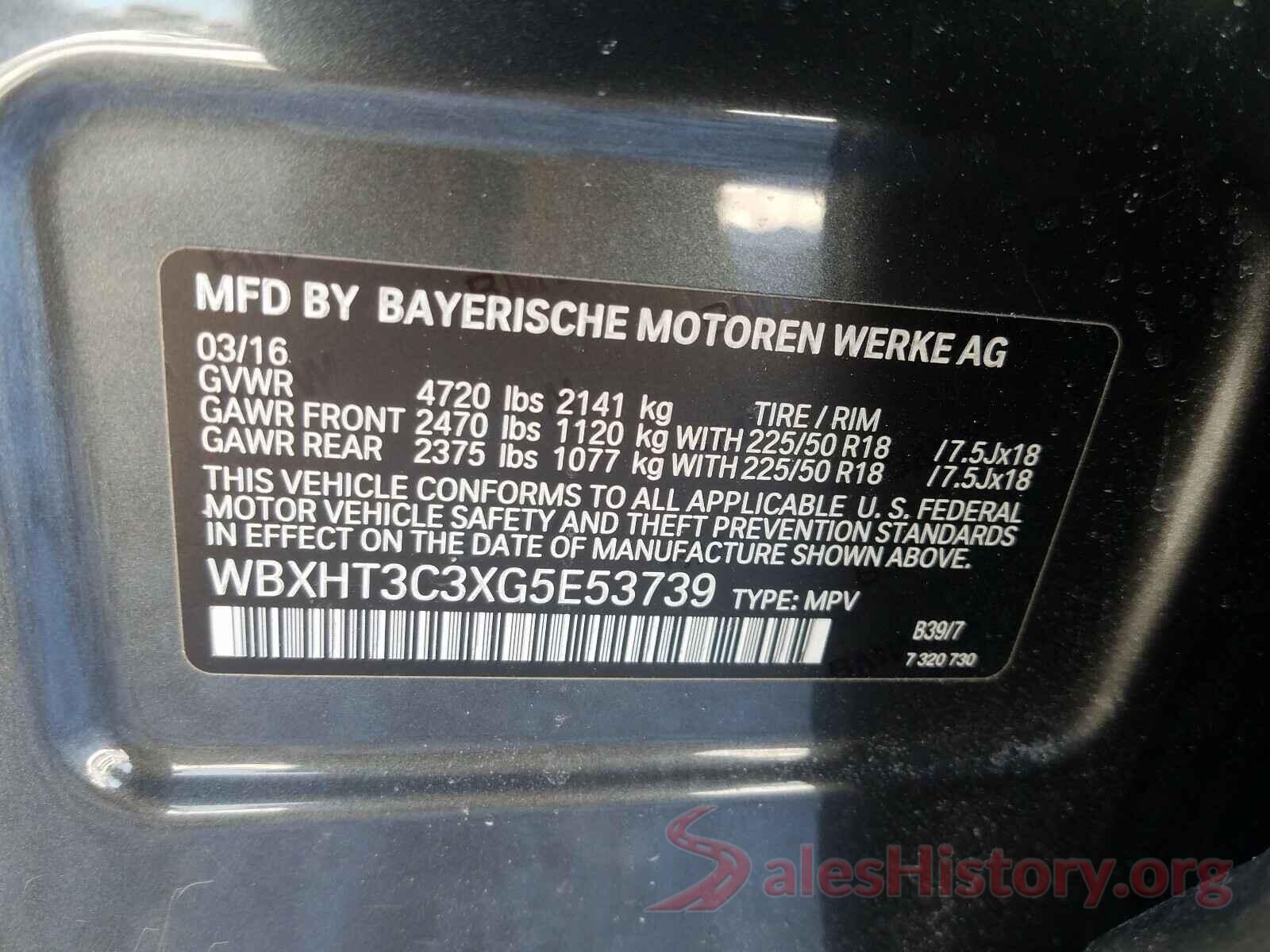 WBXHT3C3XG5E53739 2016 BMW X1