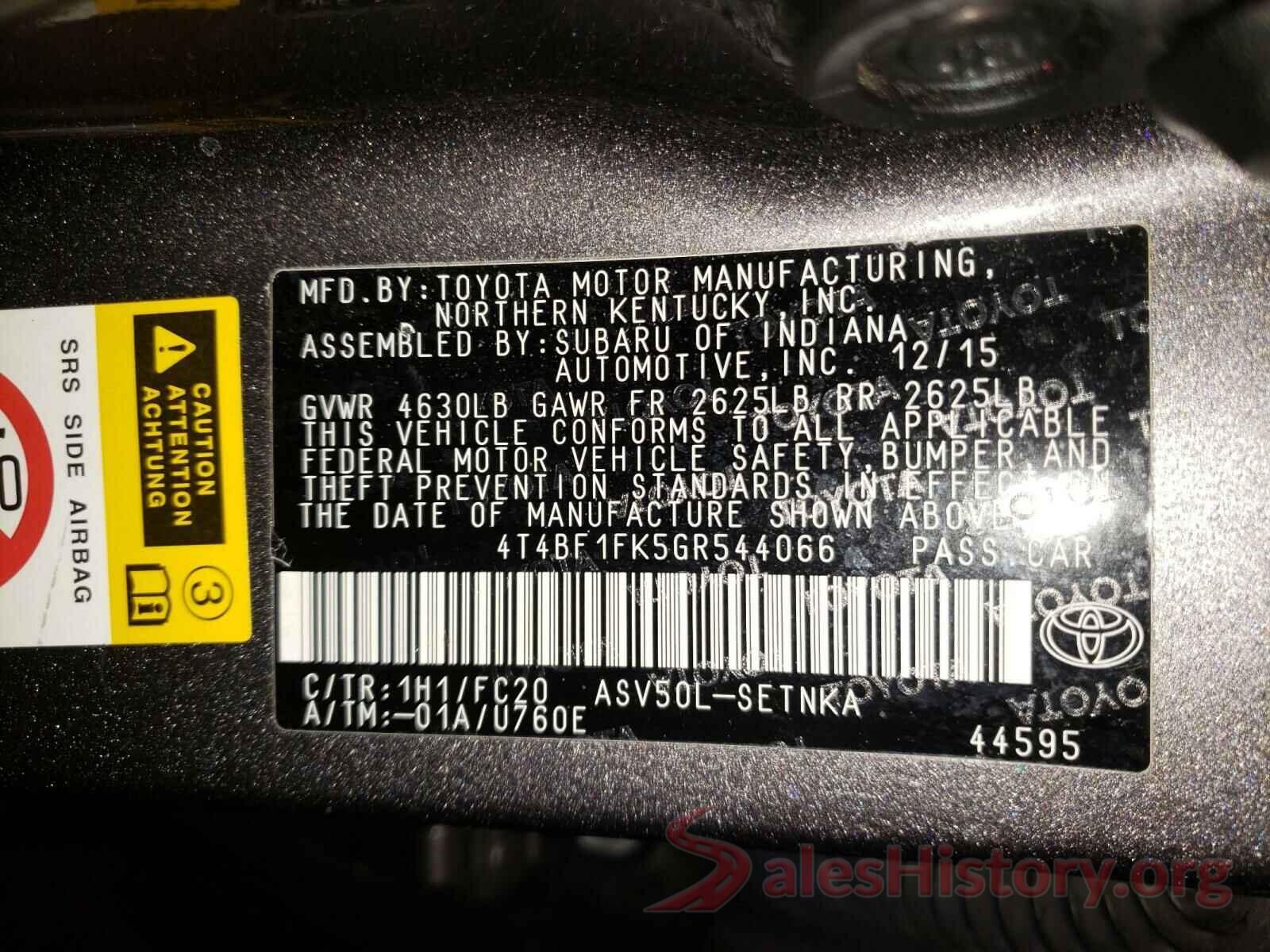 4T4BF1FK5GR544066 2016 TOYOTA CAMRY